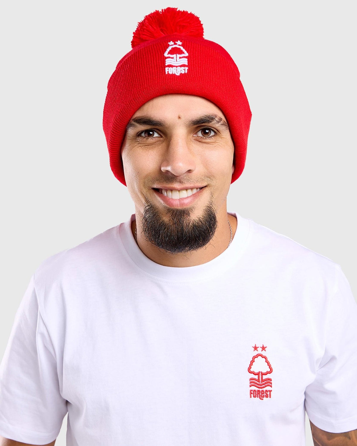 NFFC Core Red Crest Bobble Hat - Nottingham Forest FC