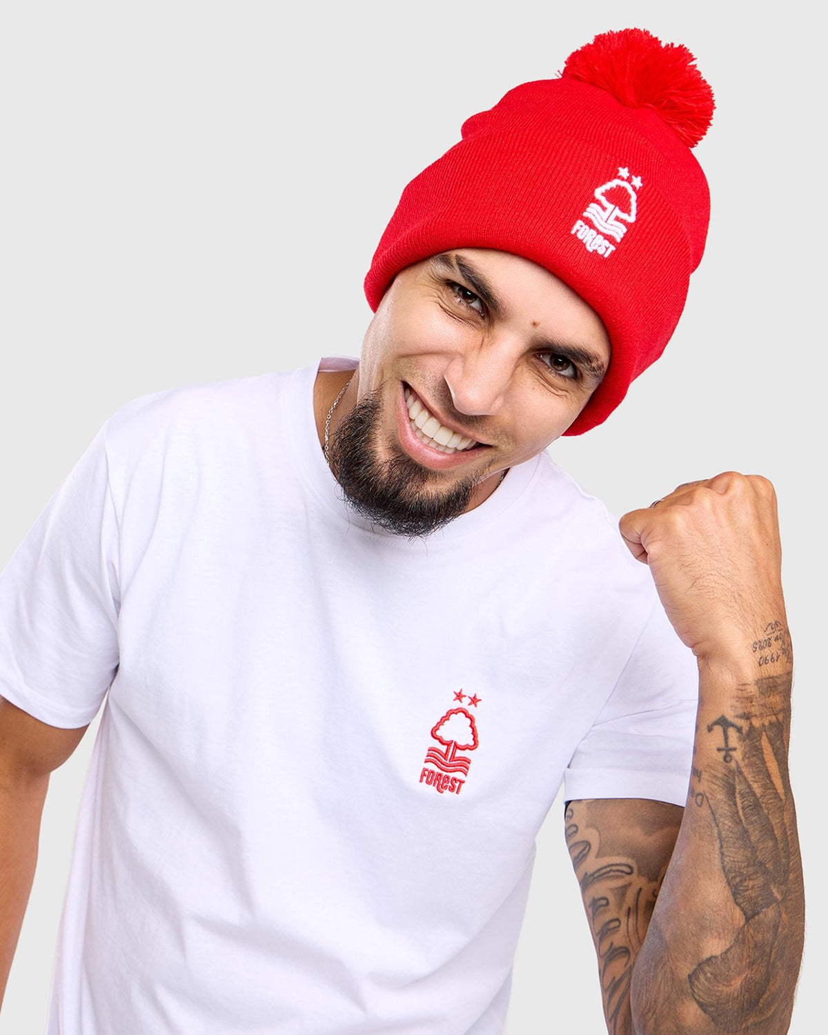 NFFC Core Red Crest Bobble Hat - Nottingham Forest FC