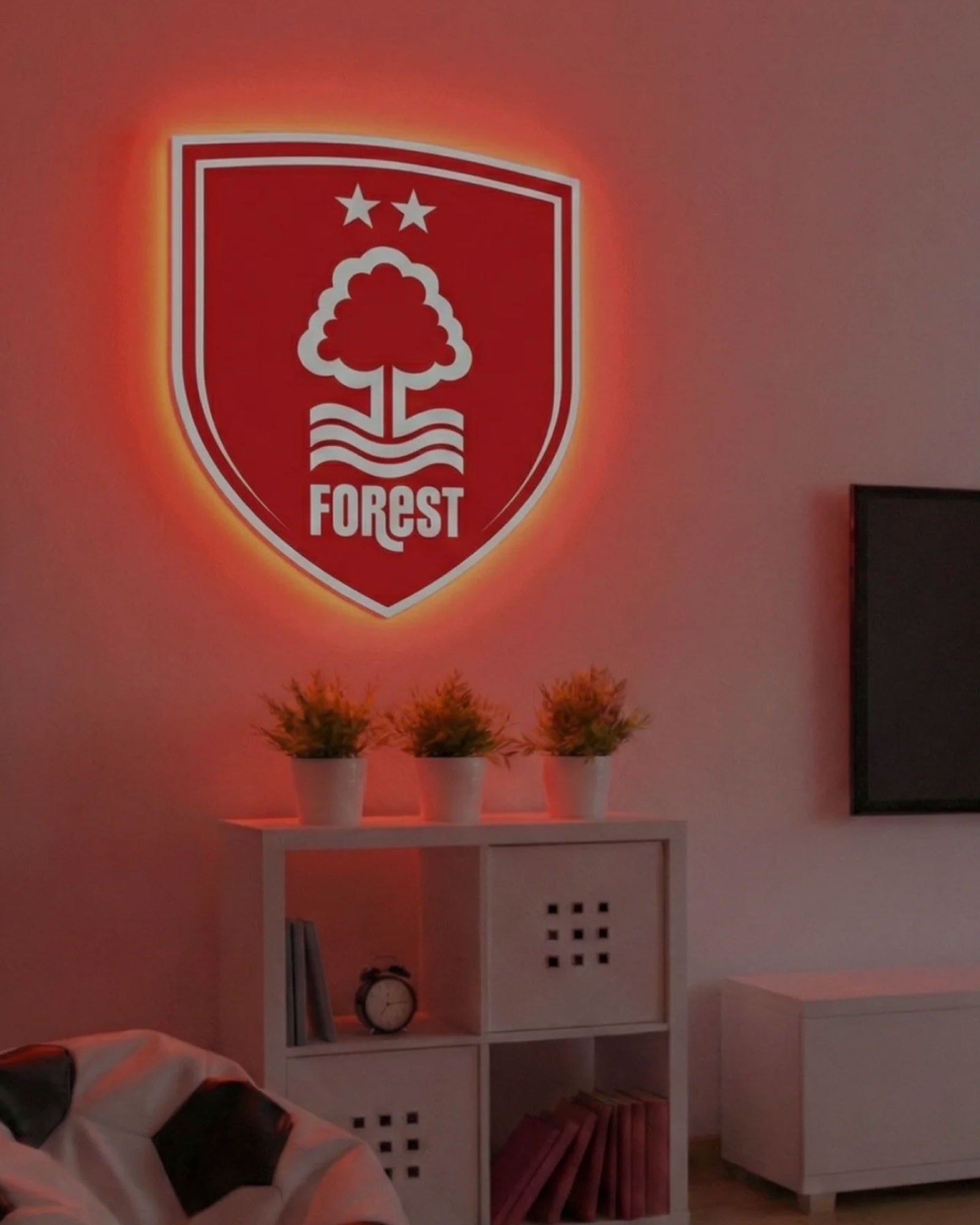NFFC Crest LED Backlit Wallpop - Nottingham Forest FC
