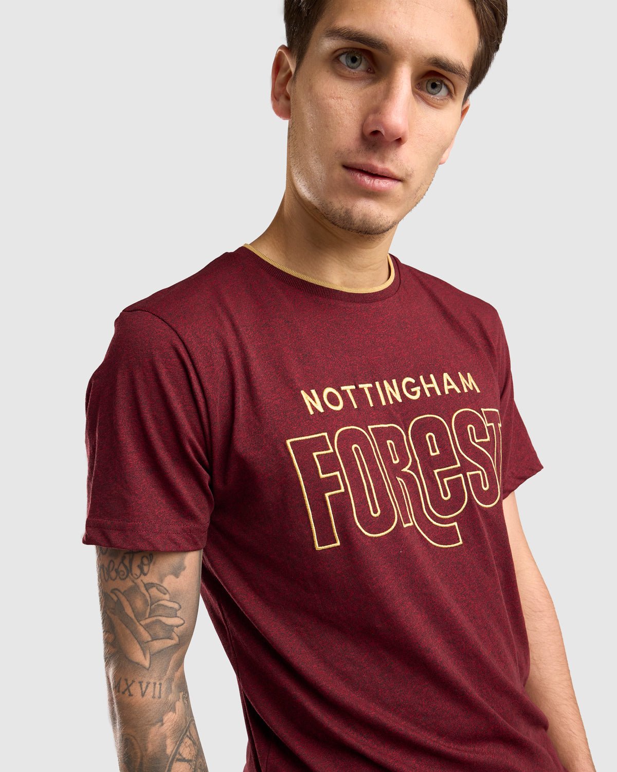 NFFC Dark Red Forest Speckle T-Shirt - Nottingham Forest FC