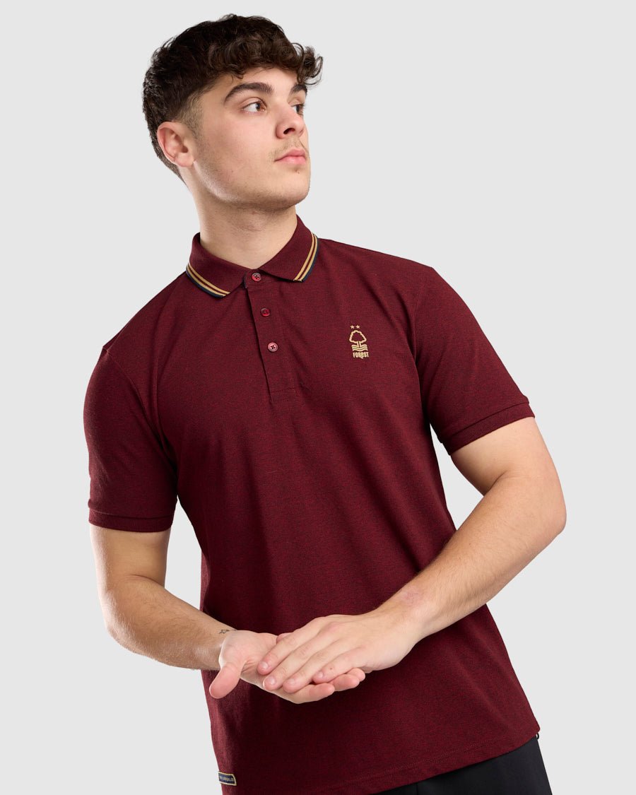 NFFC Dark Red Twist Pique Polo - Nottingham Forest FC