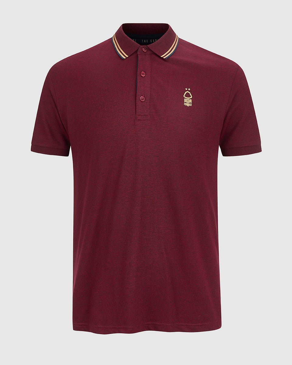 NFFC Dark Red Twist Pique Polo - Nottingham Forest FC