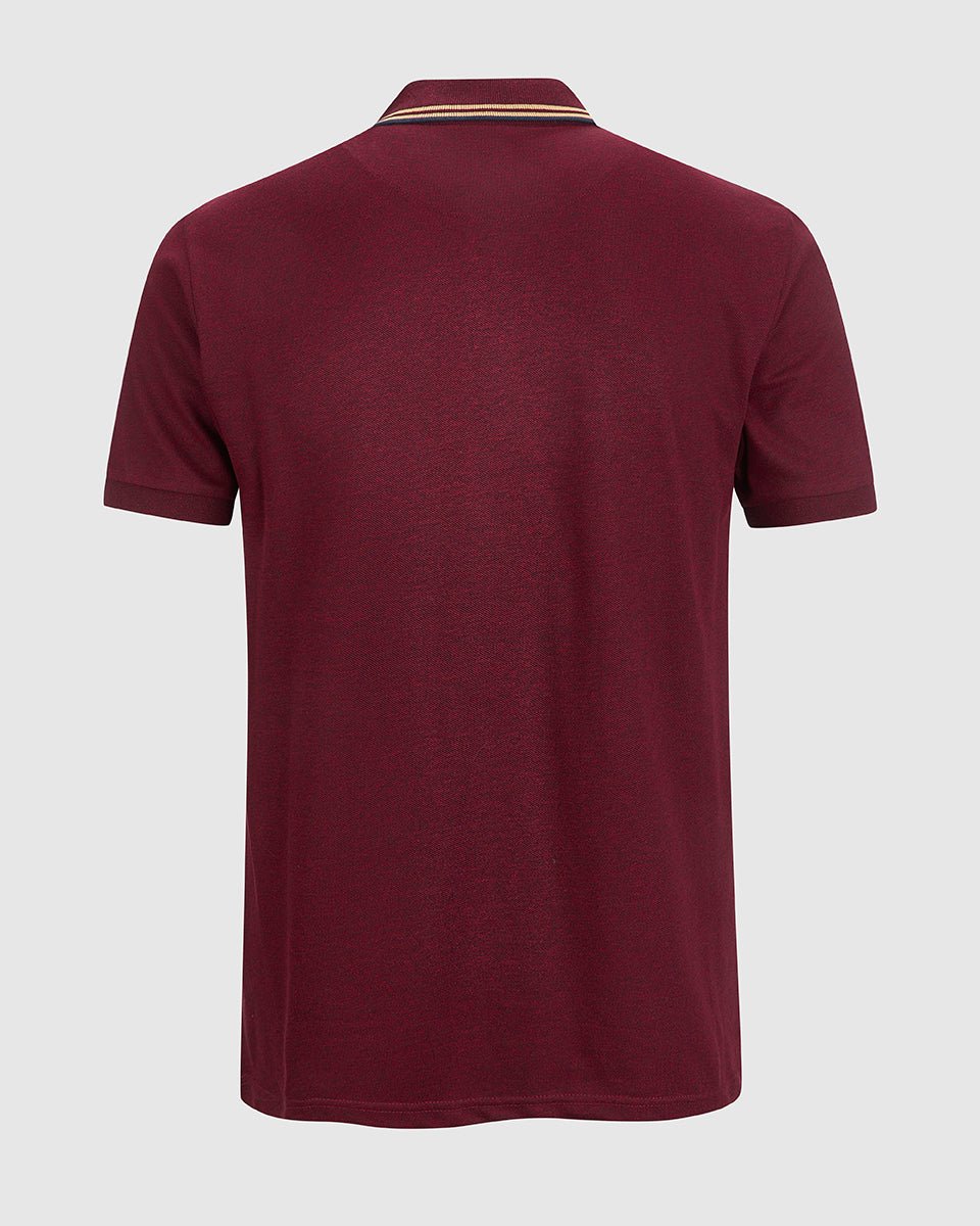 NFFC Dark Red Twist Pique Polo - Nottingham Forest FC