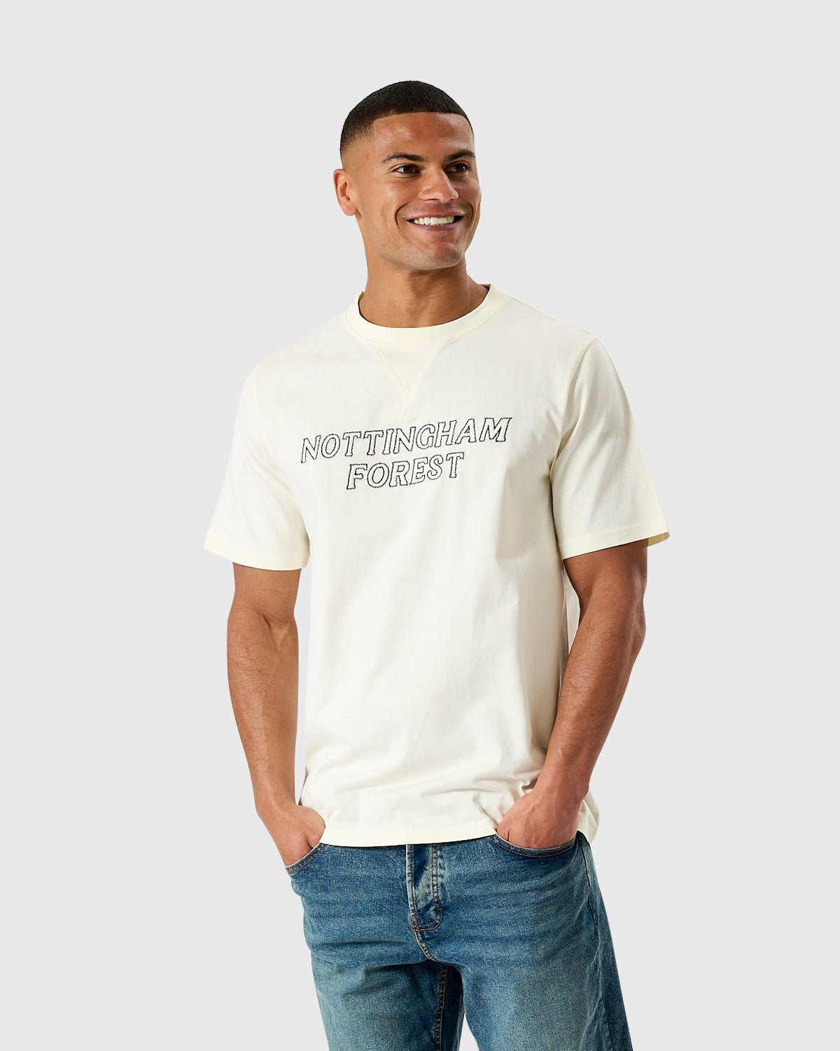 NFFC Embroidery Bone T-Shirt - Nottingham Forest FC