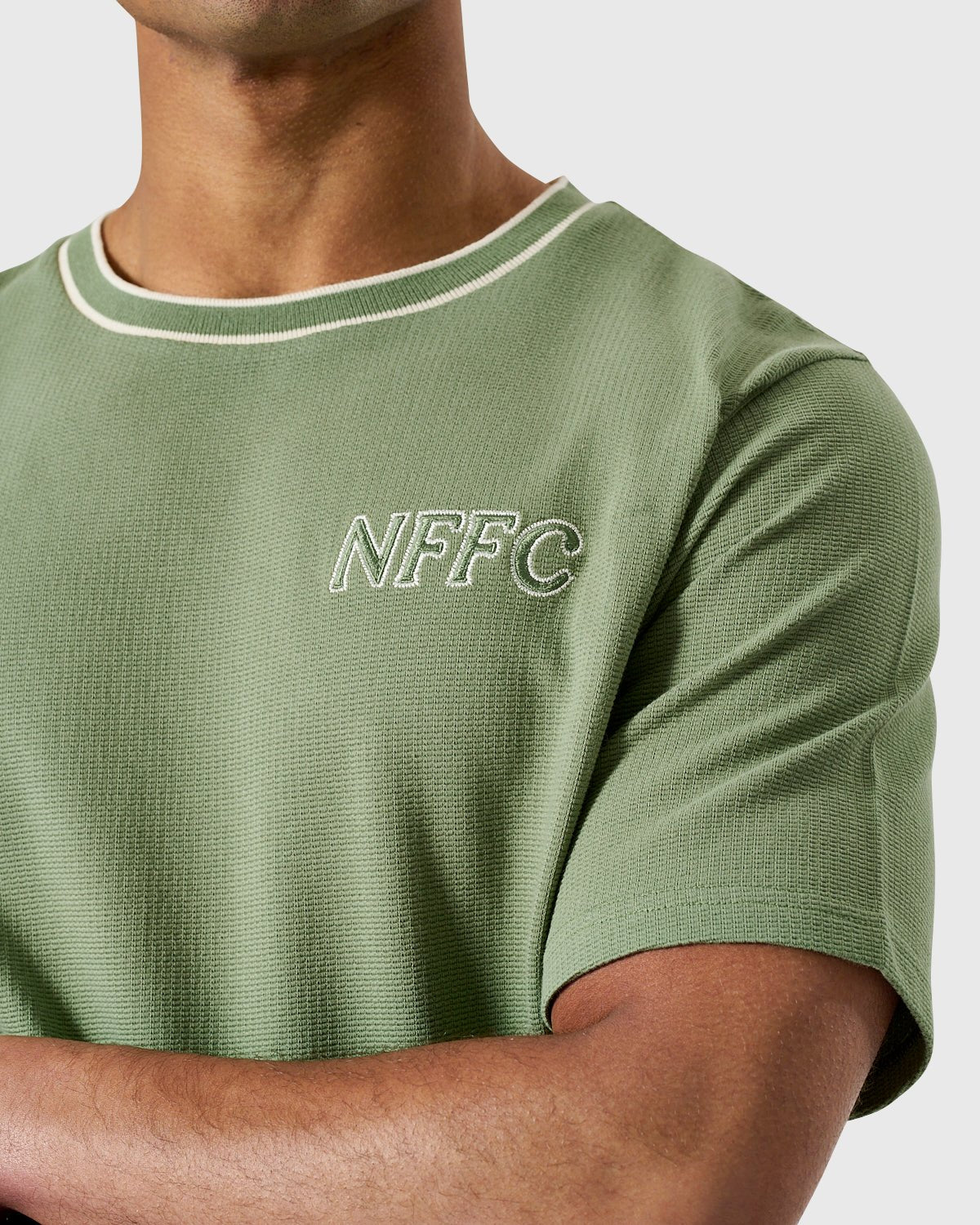 NFFC Embroidery Green Waffle Knit T-Shirt - Nottingham Forest FC