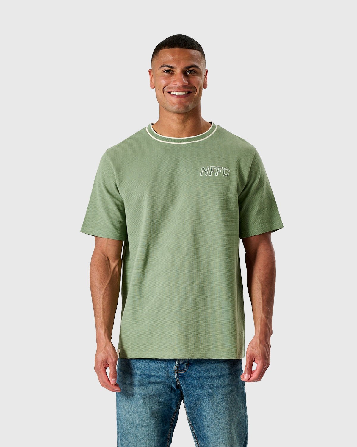 NFFC Embroidery Green Waffle Knit T-Shirt - Nottingham Forest FC