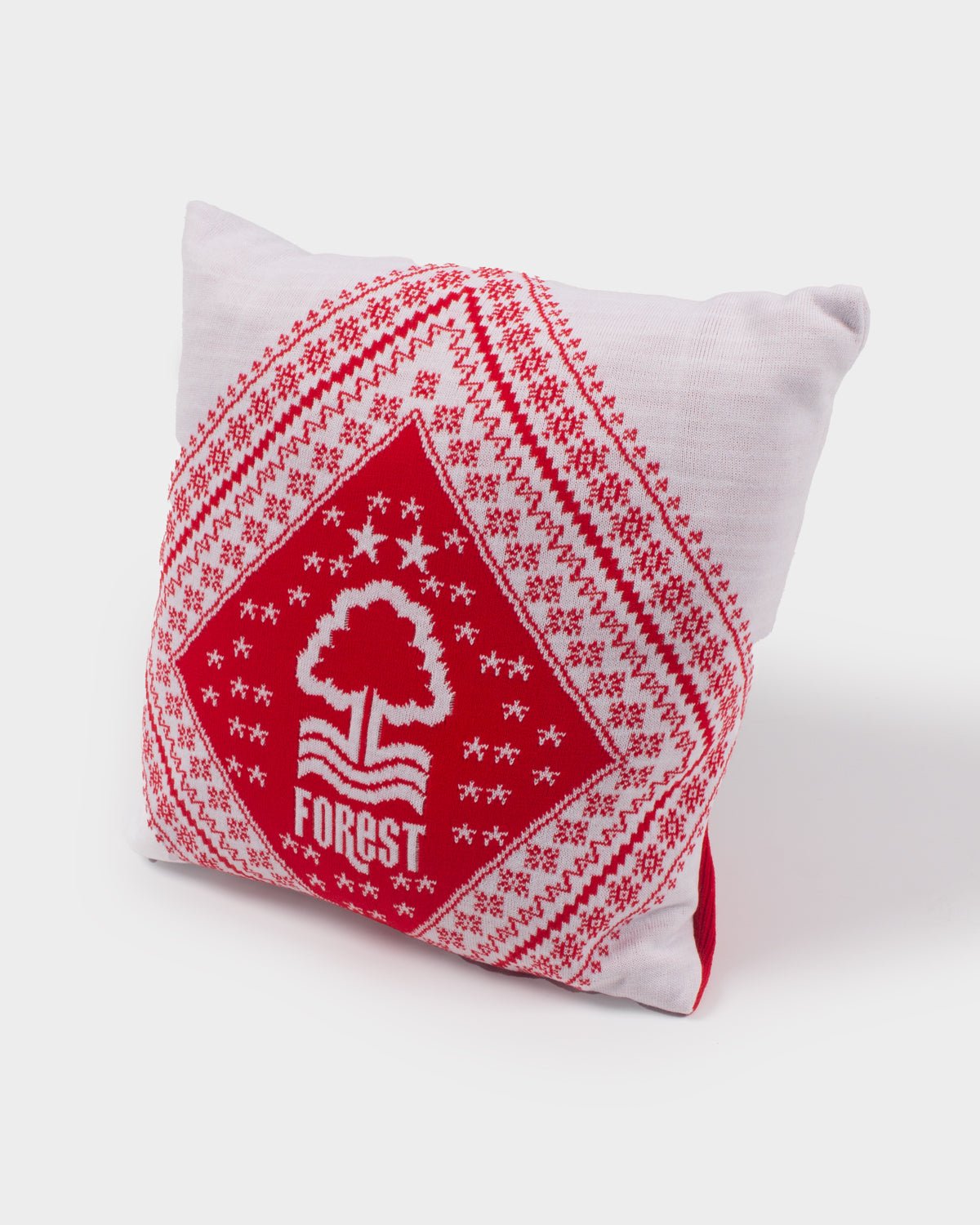 NFFC Festive Crest Knitted Cushion - Nottingham Forest FC