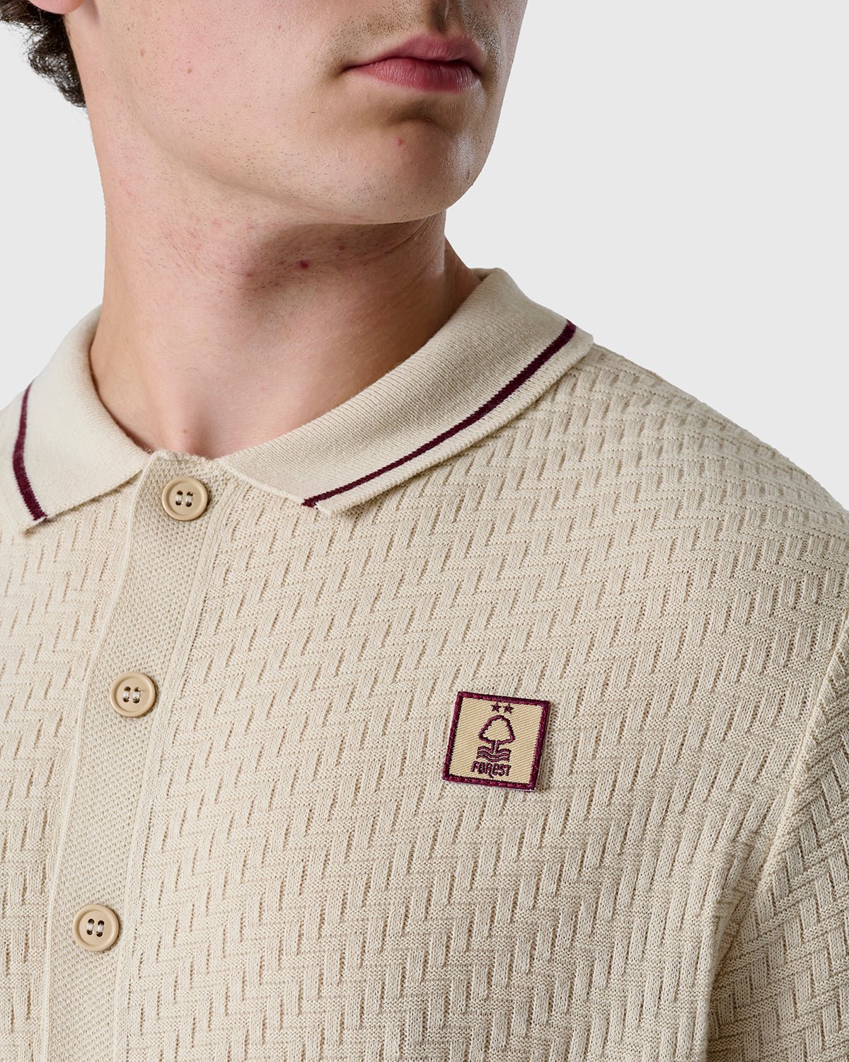 NFFC Flagstone Button Through Knit Polo - Nottingham Forest FC