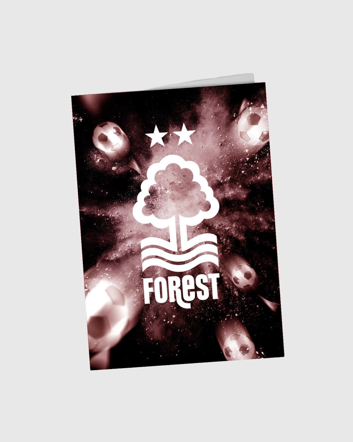 NFFC Football Burst Crest Card - A5 - Nottingham Forest FC