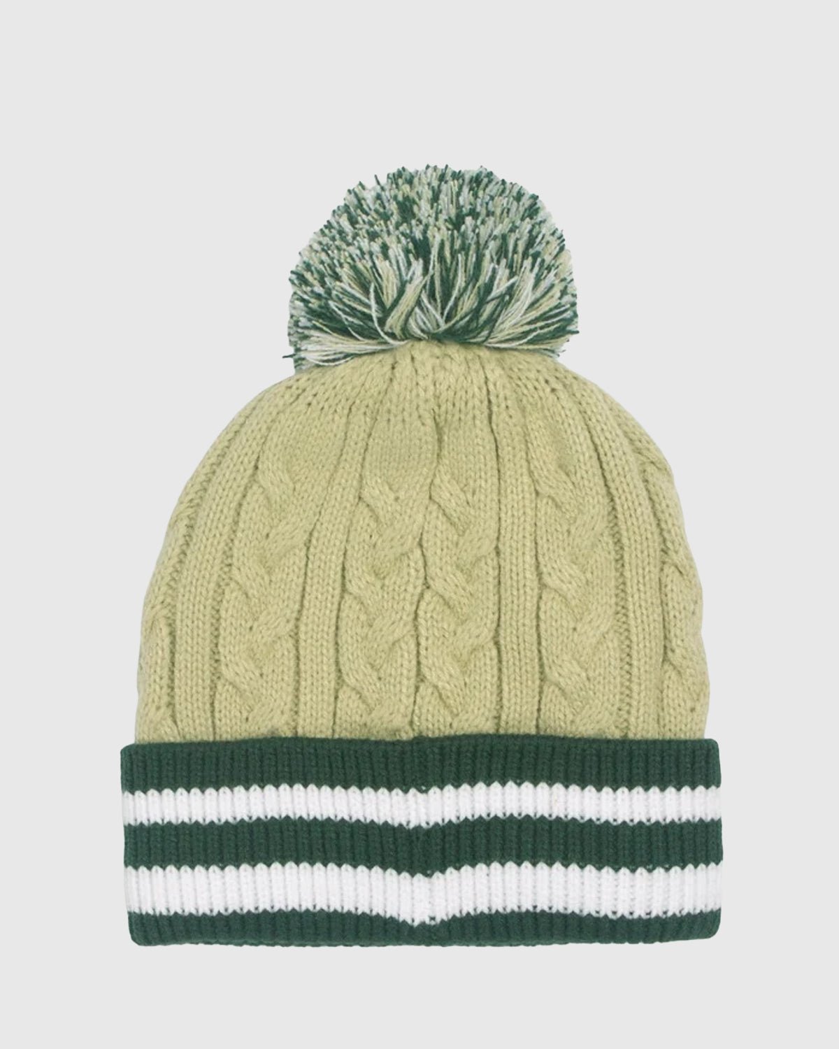 NFFC Green Stripe Cable Bobble Hat - Nottingham Forest FC