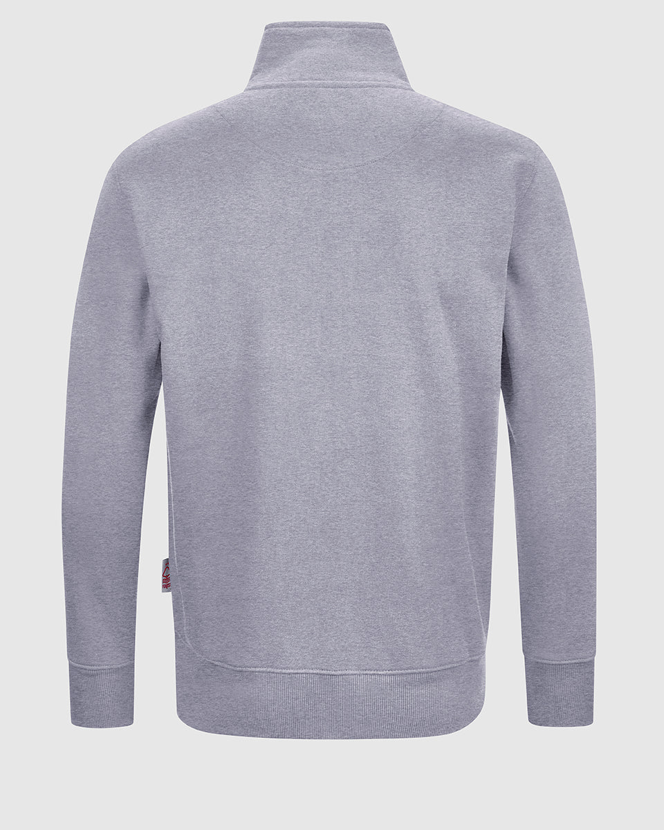 NFFC Grey Essential Crest 1/4 Zip Top - Nottingham Forest FC