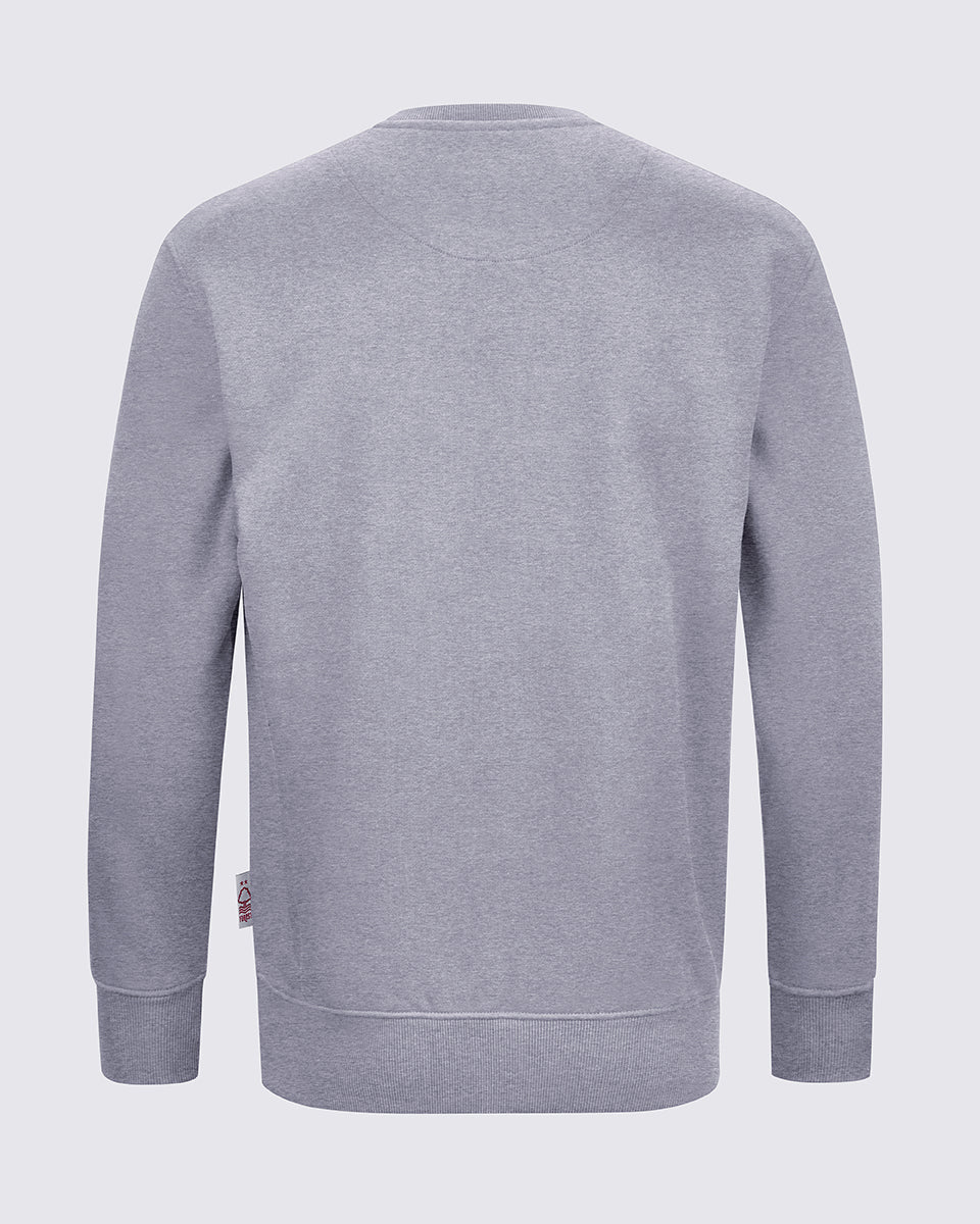 NFFC Grey Essential Crest Crew Neck Sweatshirt - Nottingham Forest FC