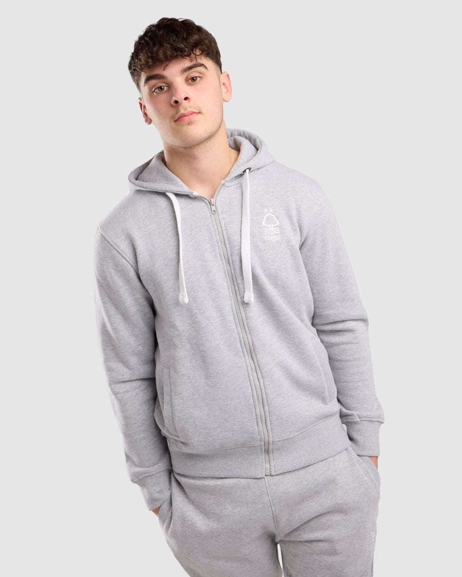 NFFC Grey Essential Full Zip Hoodie - Nottingham Forest FC