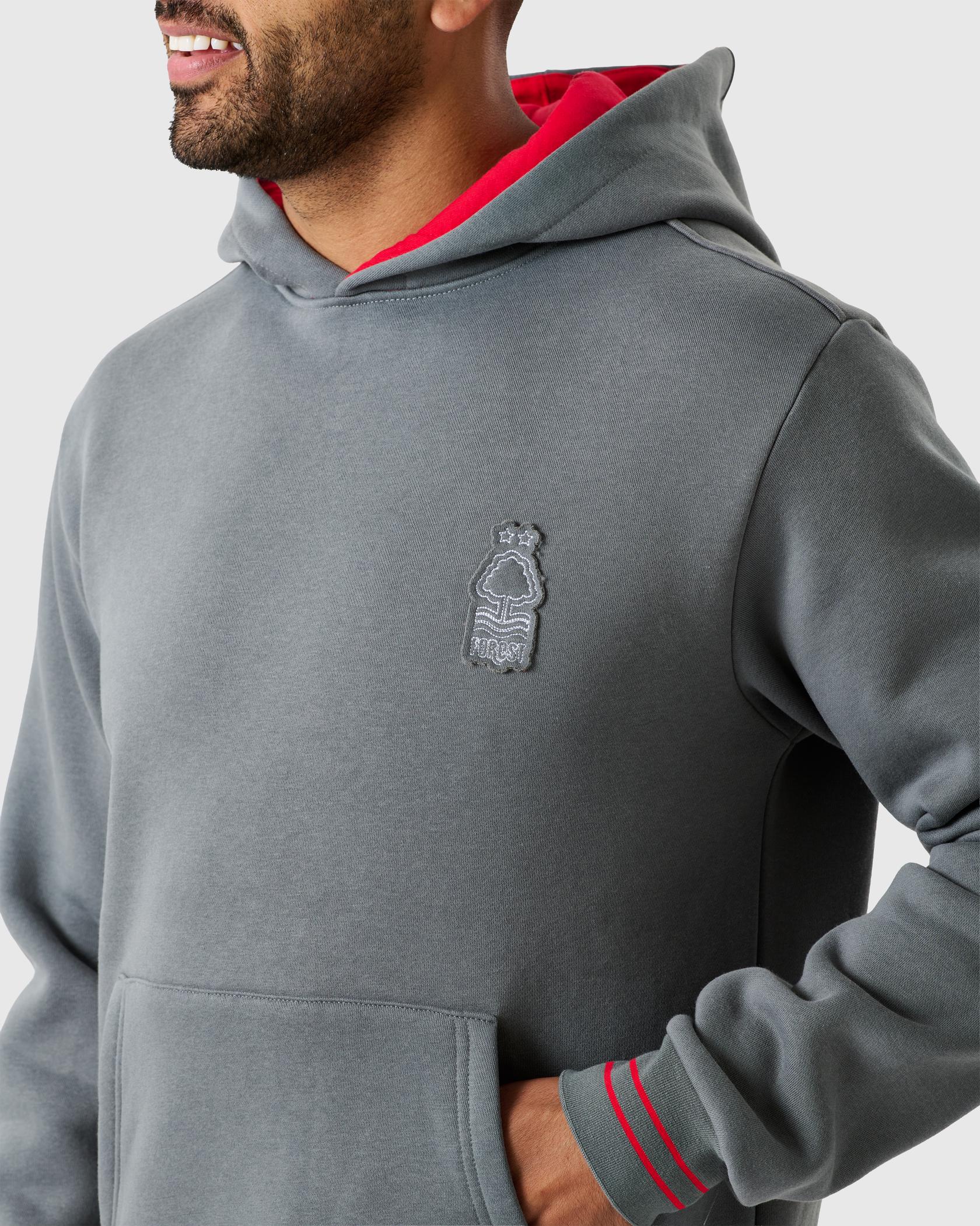 NFFC Grey Outline Hoodie - Nottingham Forest FC