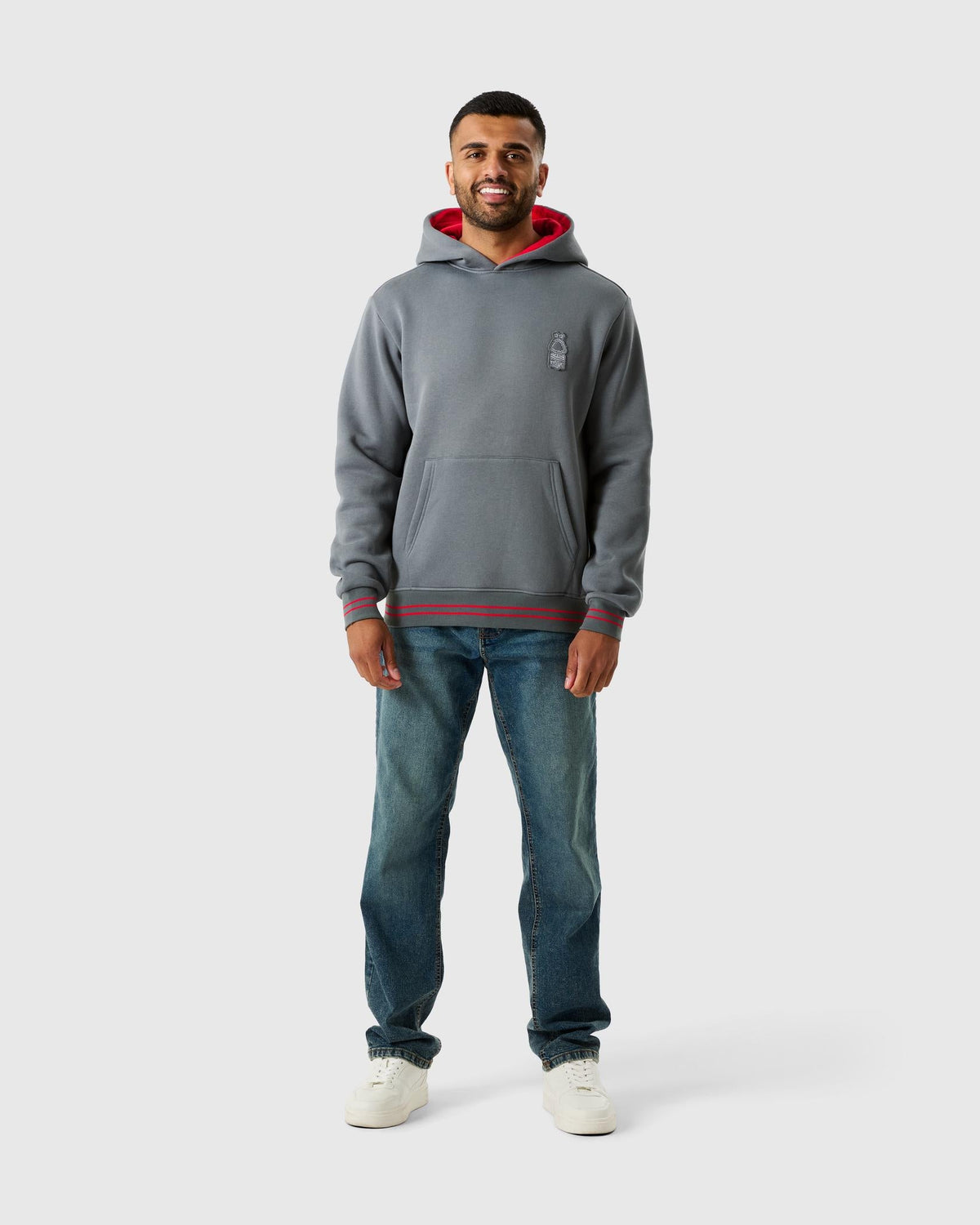 NFFC Grey Outline Hoodie - Nottingham Forest FC