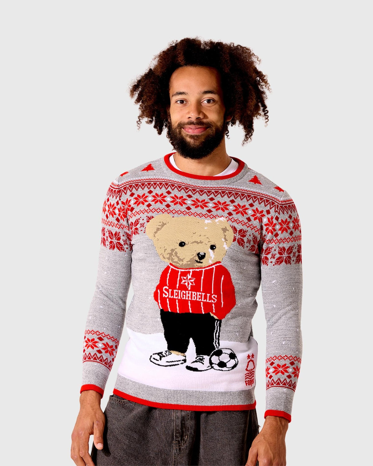NFFC Grey Teddy Christmas Jumper - Nottingham Forest FC