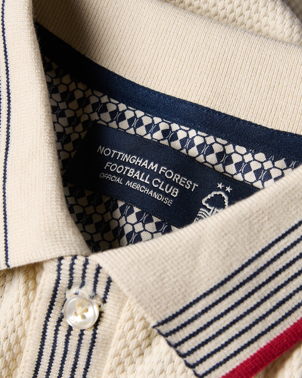 NFFC Heritage Ecru Bubble Knit Polo - Nottingham Forest FC
