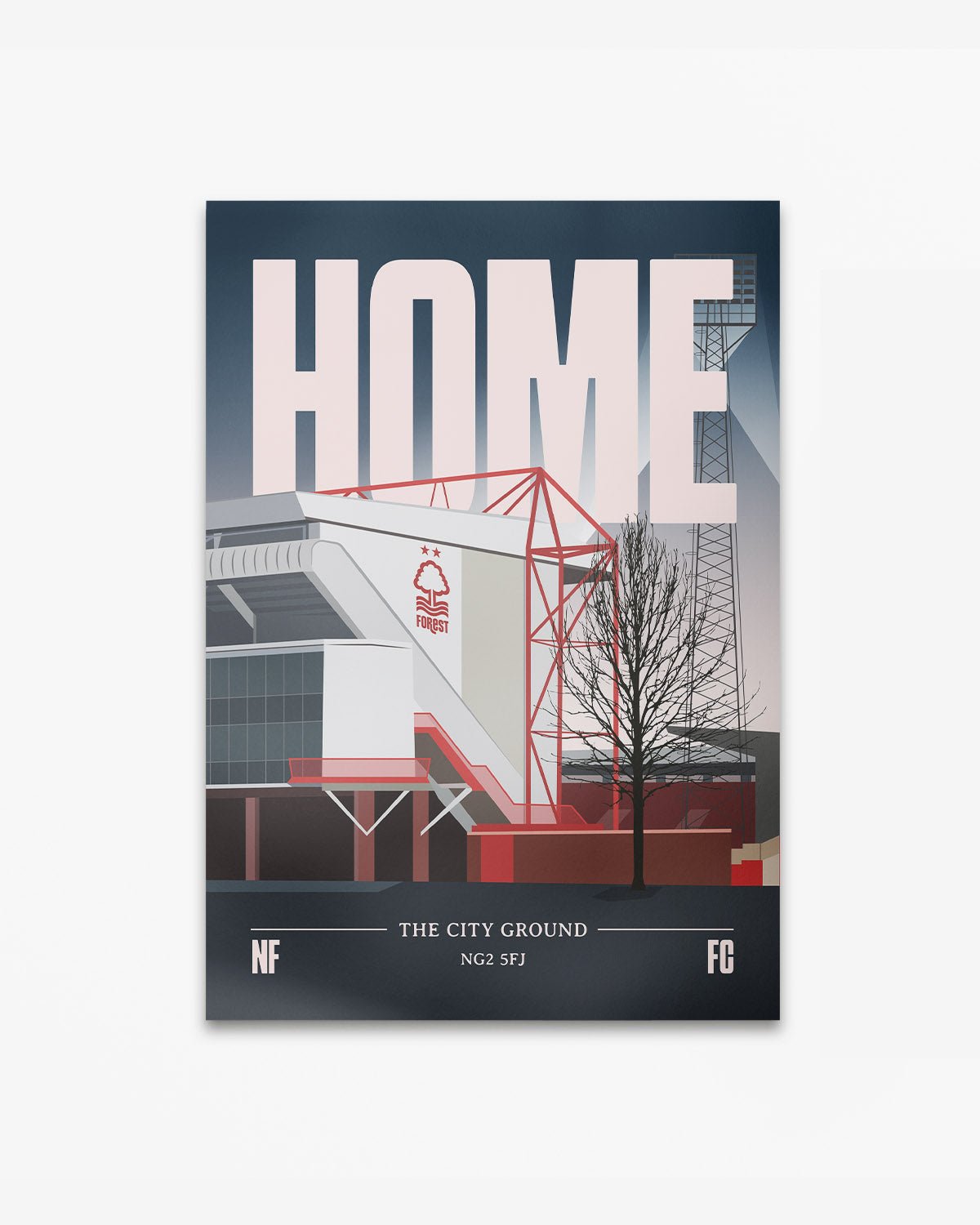 NFFC Home A3 Print - Night - Nottingham Forest FC