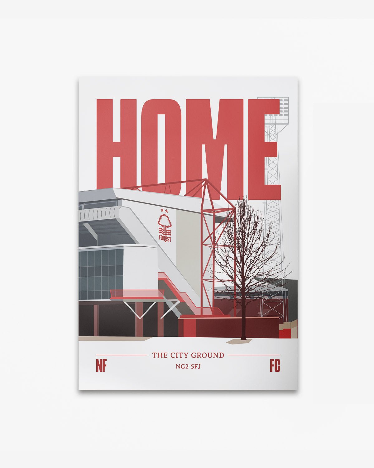 NFFC Home A3 Print - White - Nottingham Forest FC
