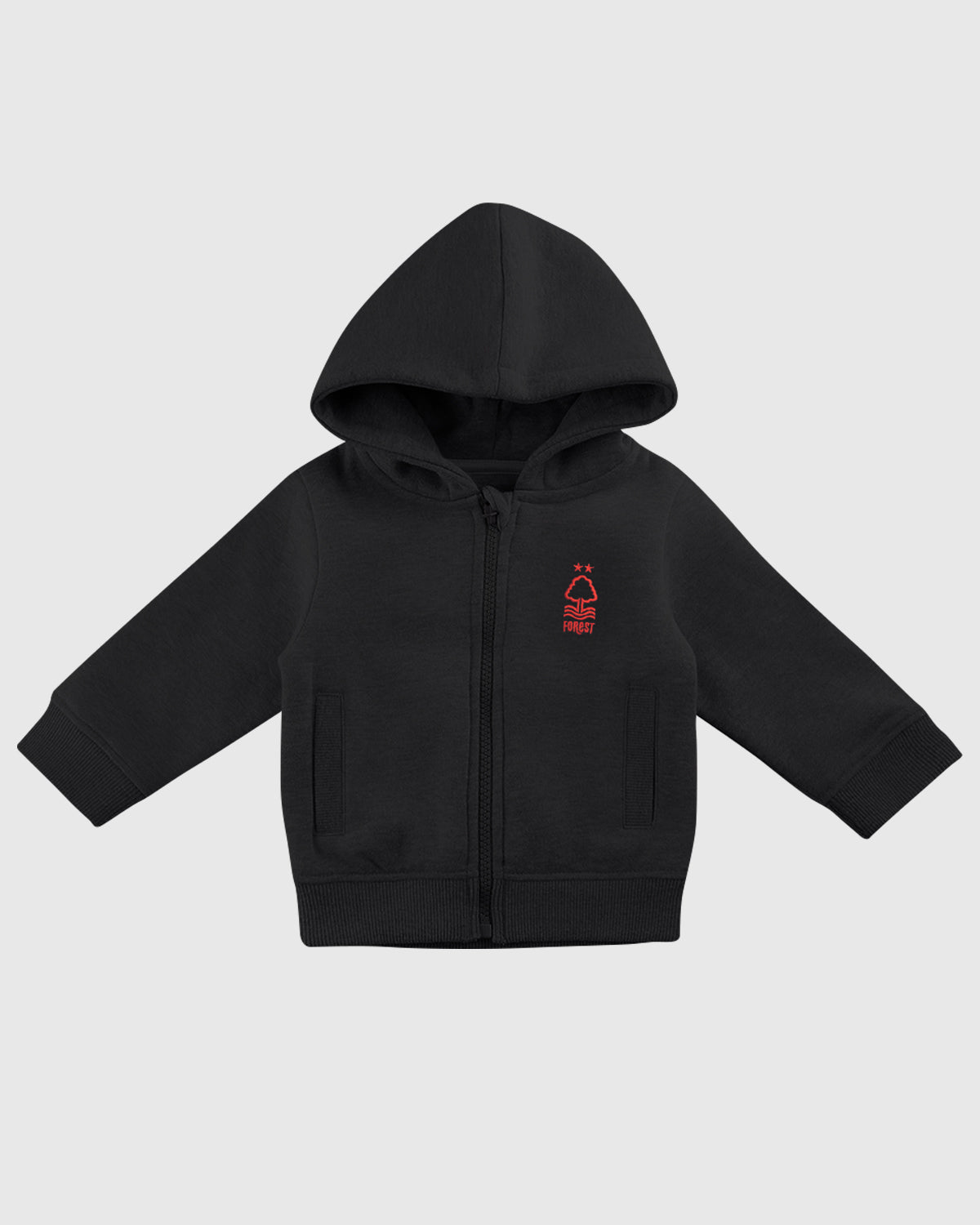 NFFC Infant Black Essential Crest Full Zip Hoodie - Nottingham Forest FC