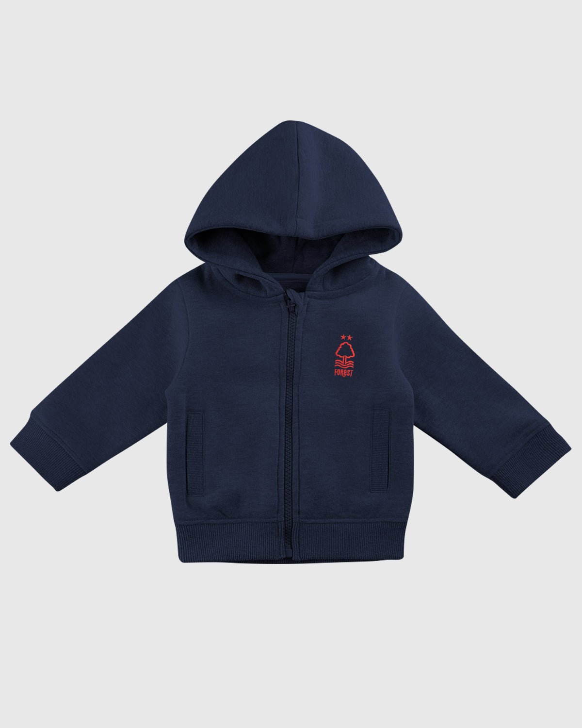 NFFC Infant Navy Essential Crest Full Zip Hoodie - Nottingham Forest FC