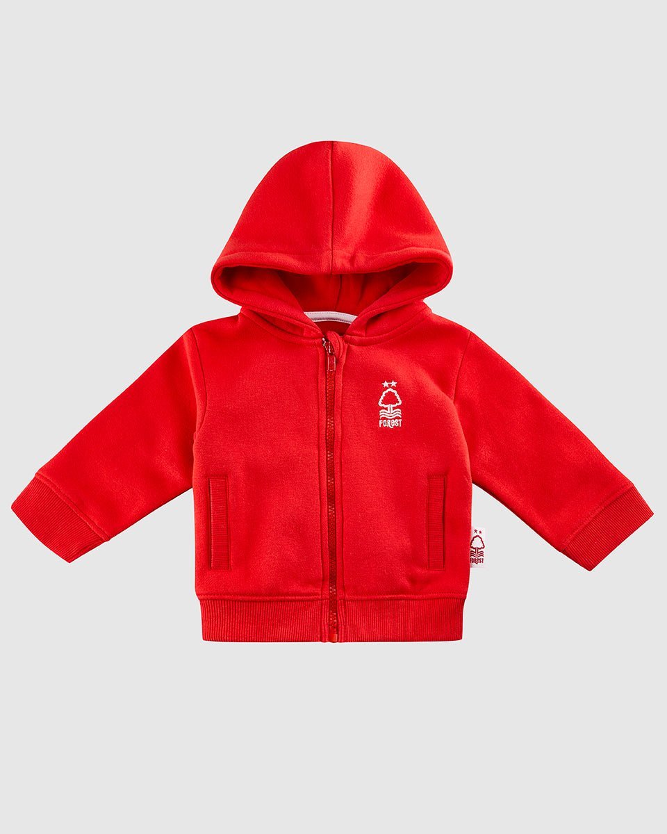 NFFC Infant Red Essential Crest Full Zip Hoodie - Nottingham Forest FC