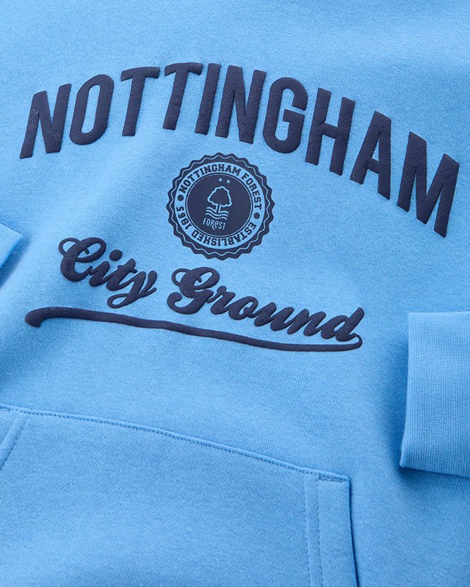 NFFC Junior Blue Collegiate Print Hoodie - Nottingham Forest FC