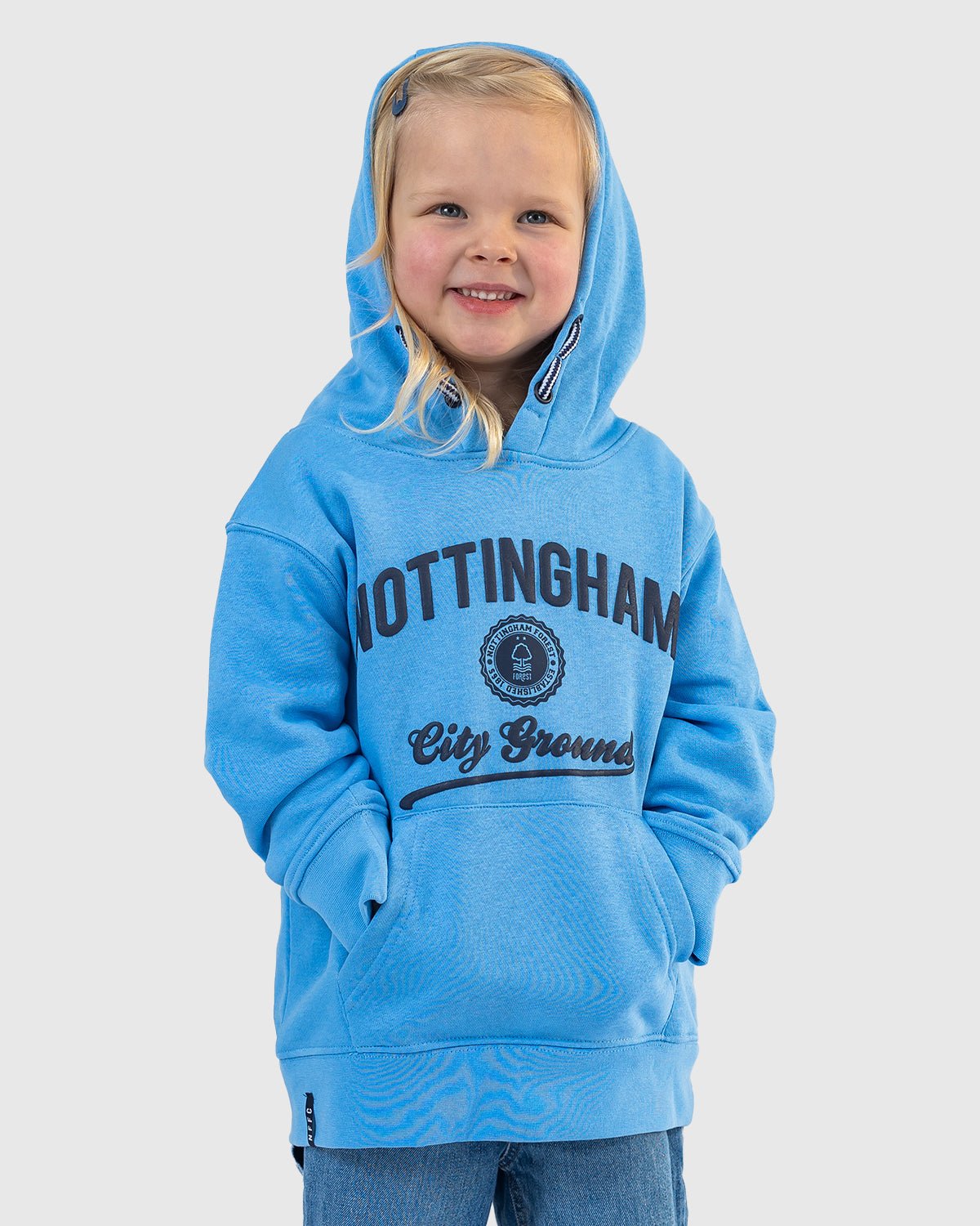 NFFC Junior Blue Collegiate Print Hoodie - Nottingham Forest FC