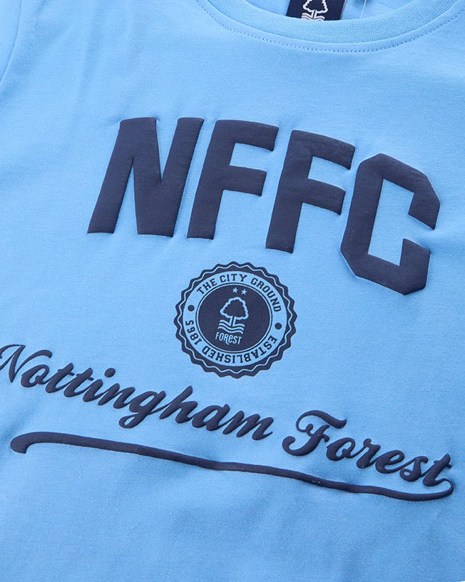 NFFC Junior Blue Collegiate Print T-Shirt - Nottingham Forest FC