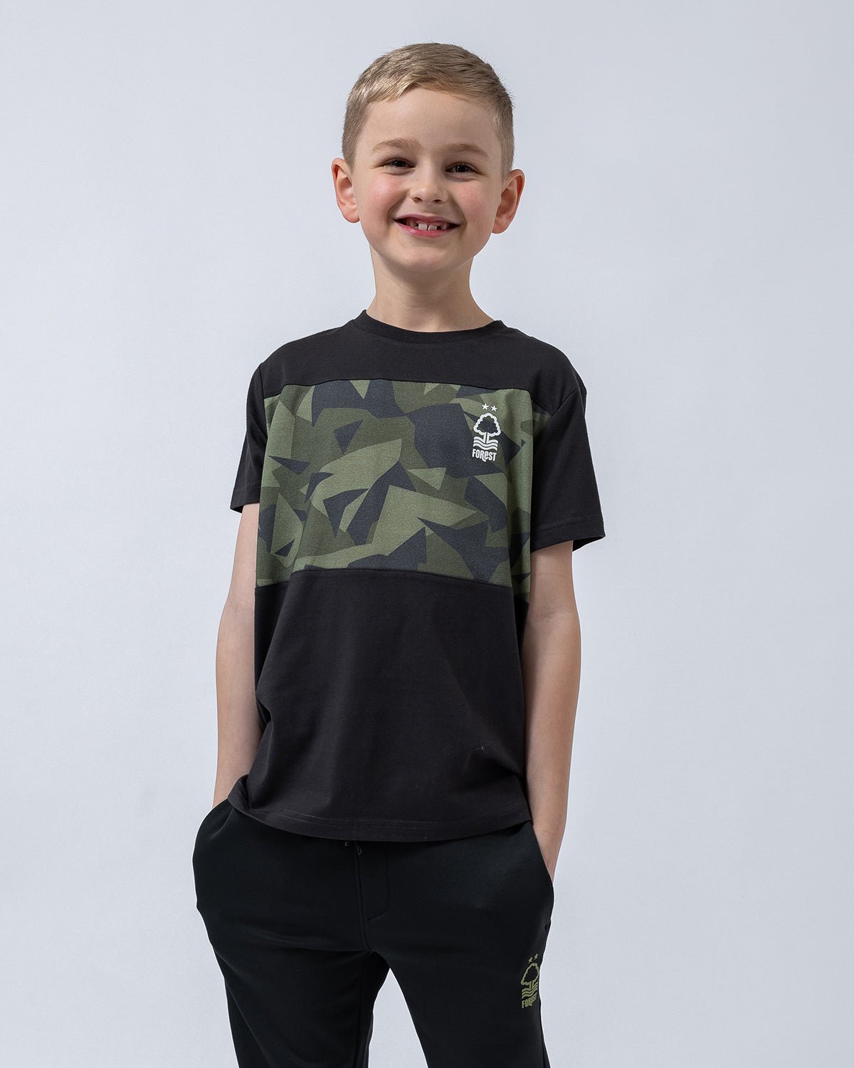 NFFC Junior Camo Panel Print T-Shirt - Nottingham Forest FC