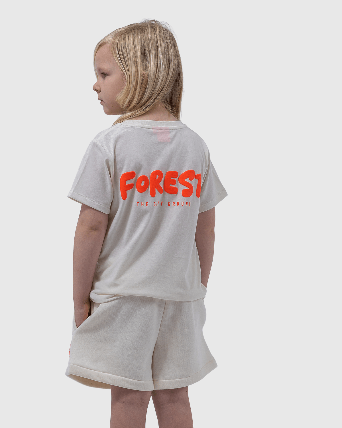 NFFC Junior Cream Back Puff Print T-Shirt - Nottingham Forest FC