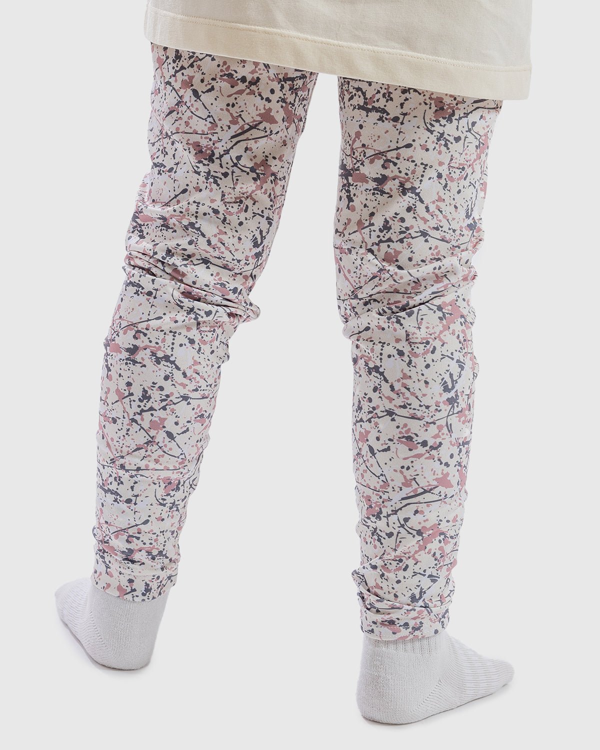 NFFC Junior Cream Splatter Print Leggings - Nottingham Forest FC