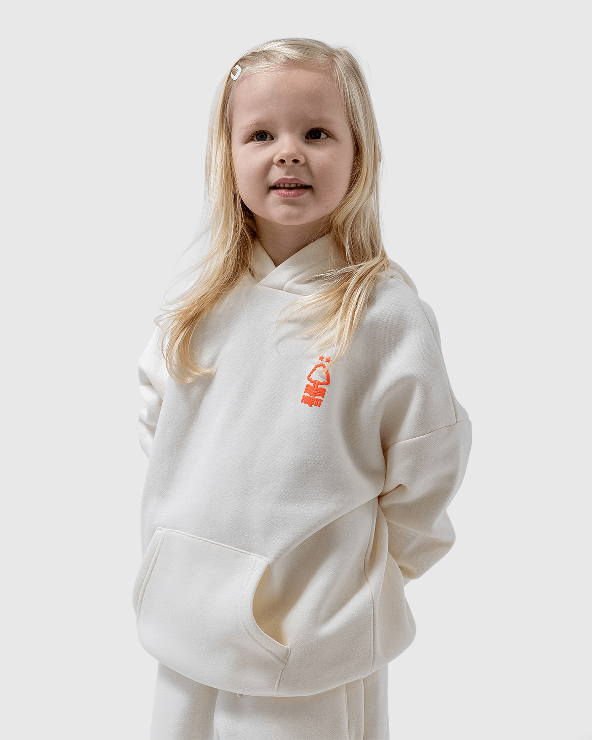 NFFC Junior Cream Star Print Hoodie - Nottingham Forest FC