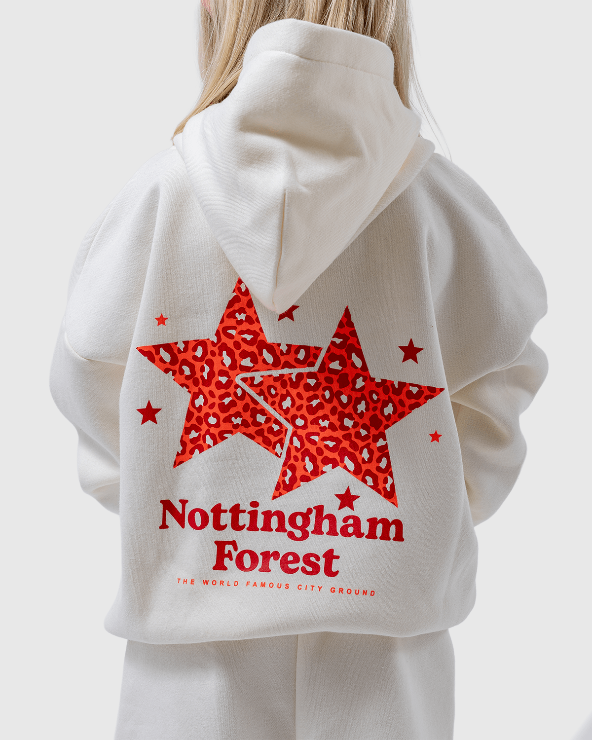 NFFC Junior Cream Star Print Hoodie - Nottingham Forest FC
