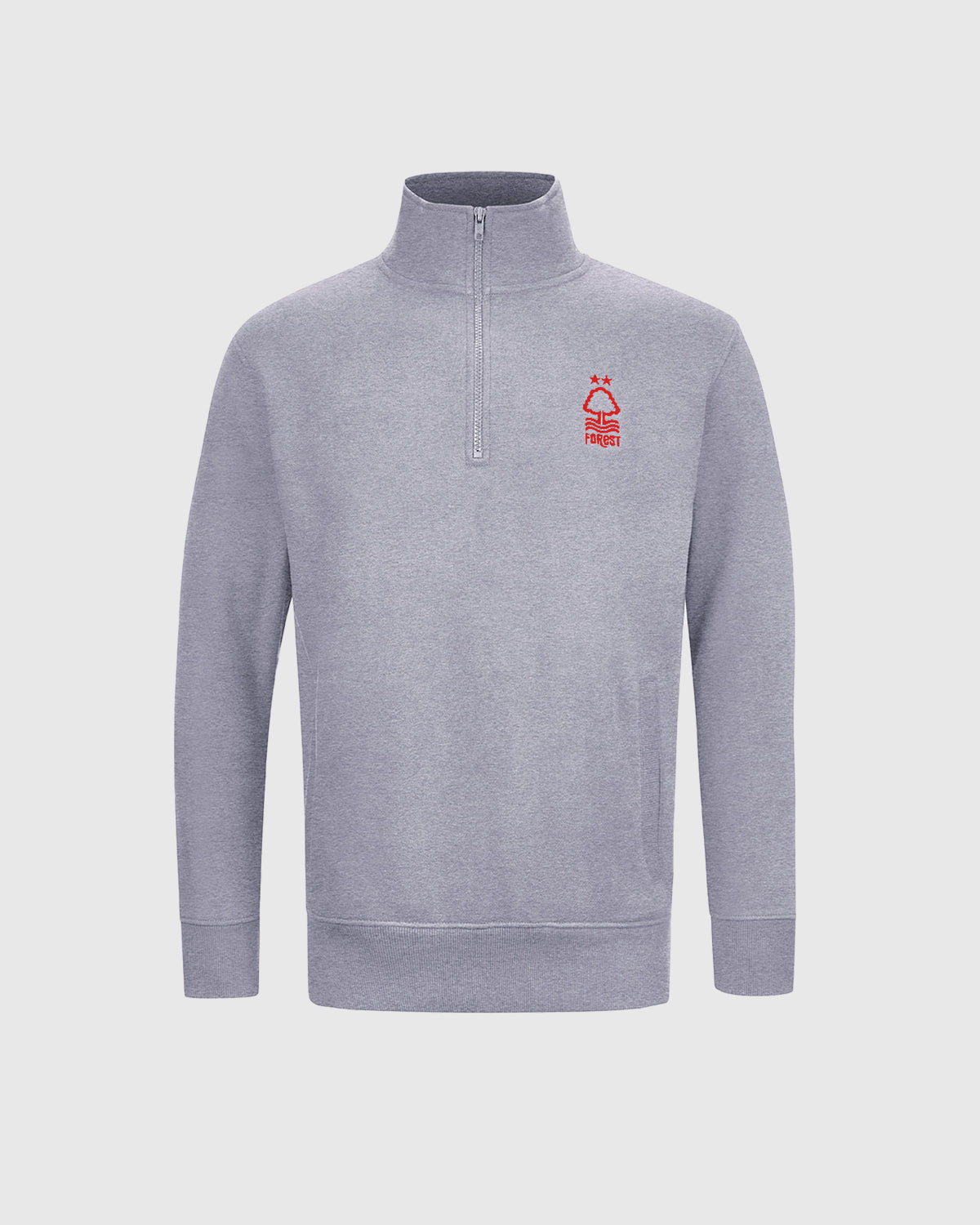 NFFC Junior Grey Essential Crest 1/4 Zip Top - Nottingham Forest FC