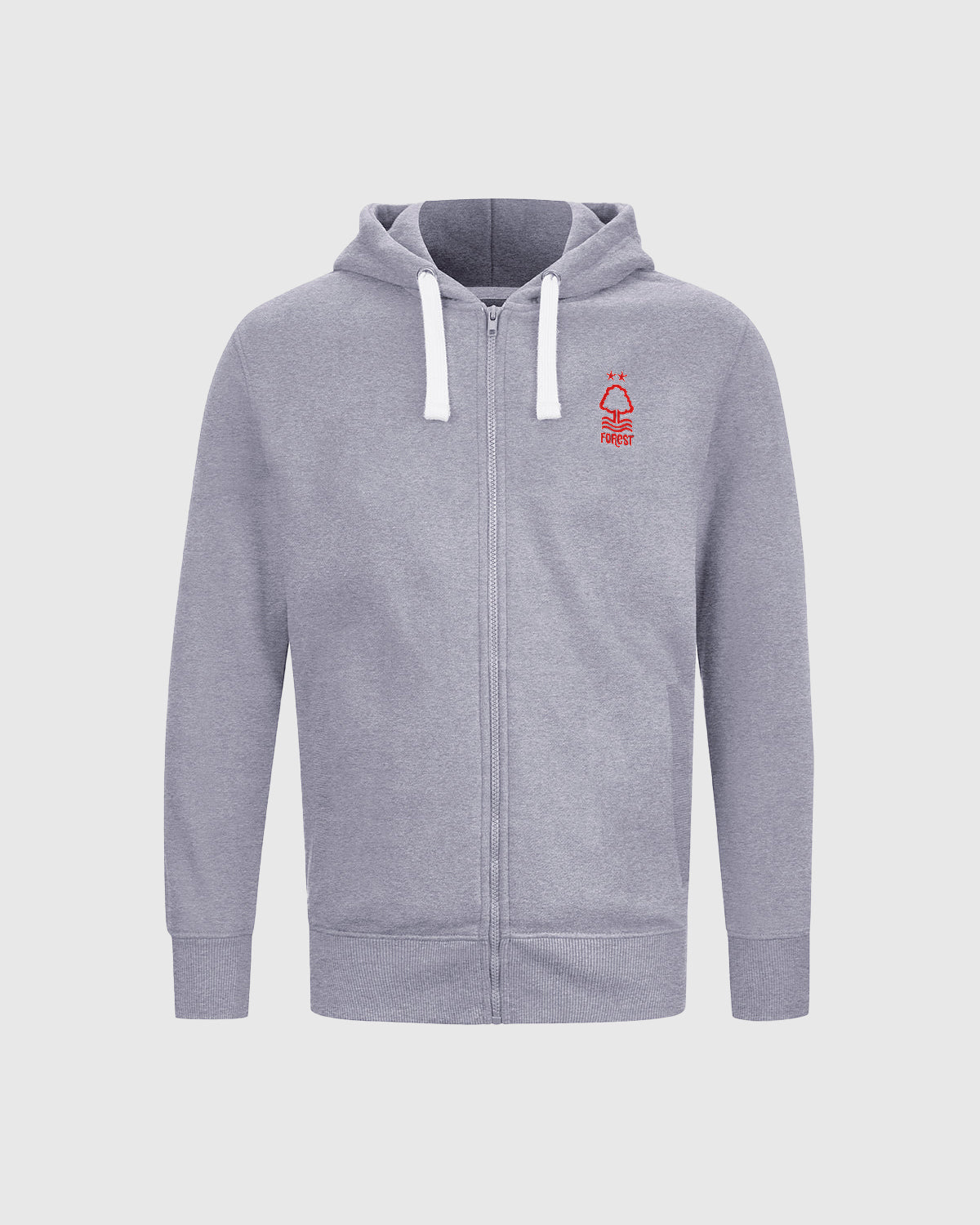 NFFC Junior Grey Essential Crest Full Zip Hoodie - Nottingham Forest FC