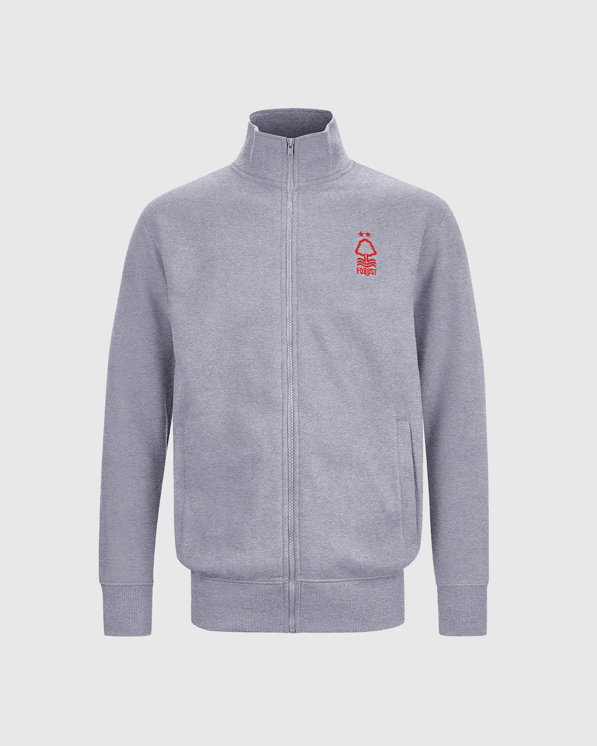 NFFC Junior Grey Essential Crest Full Zip Track Top - Nottingham Forest FC