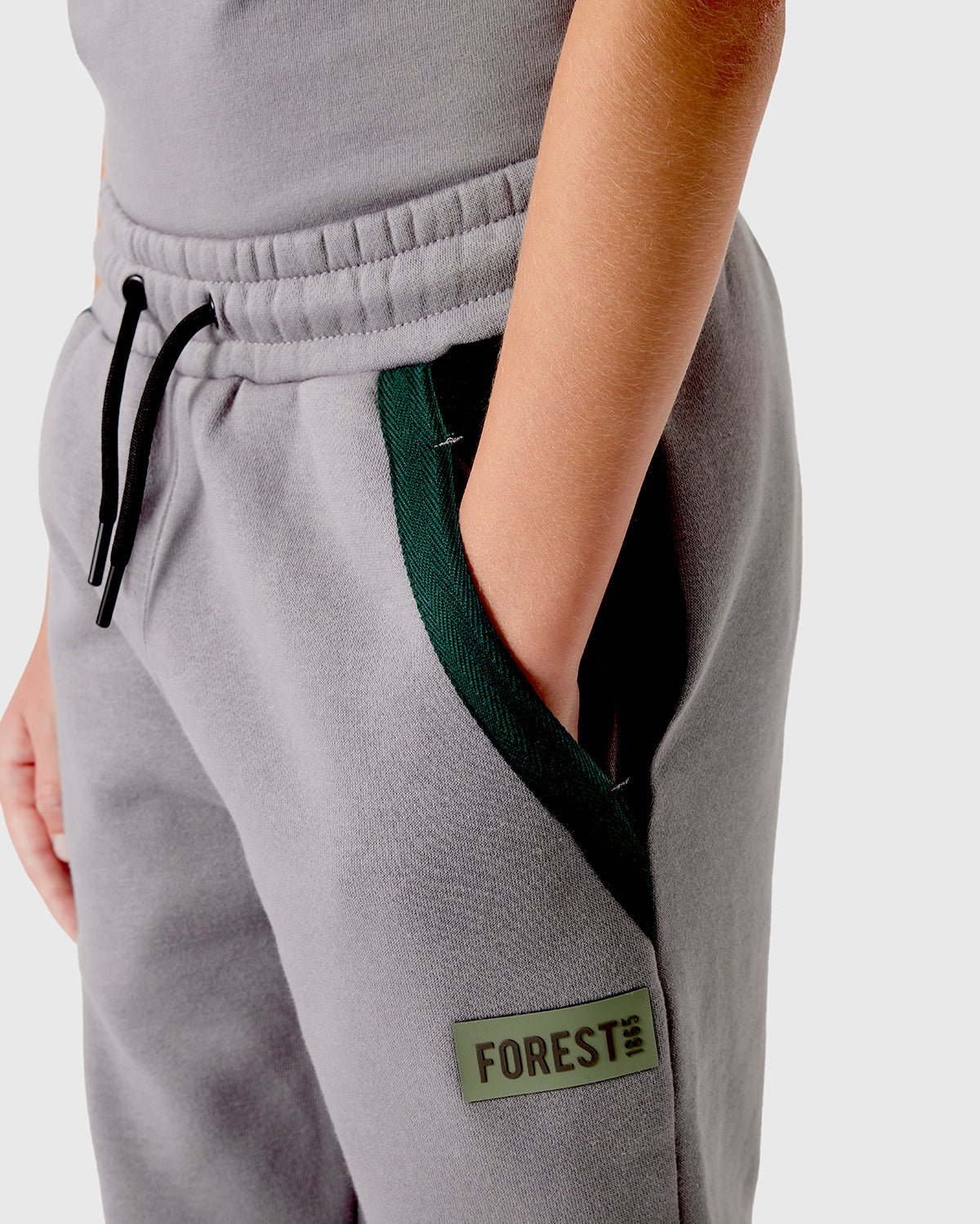 NFFC Junior Grey Panelled Joggers - Nottingham Forest FC