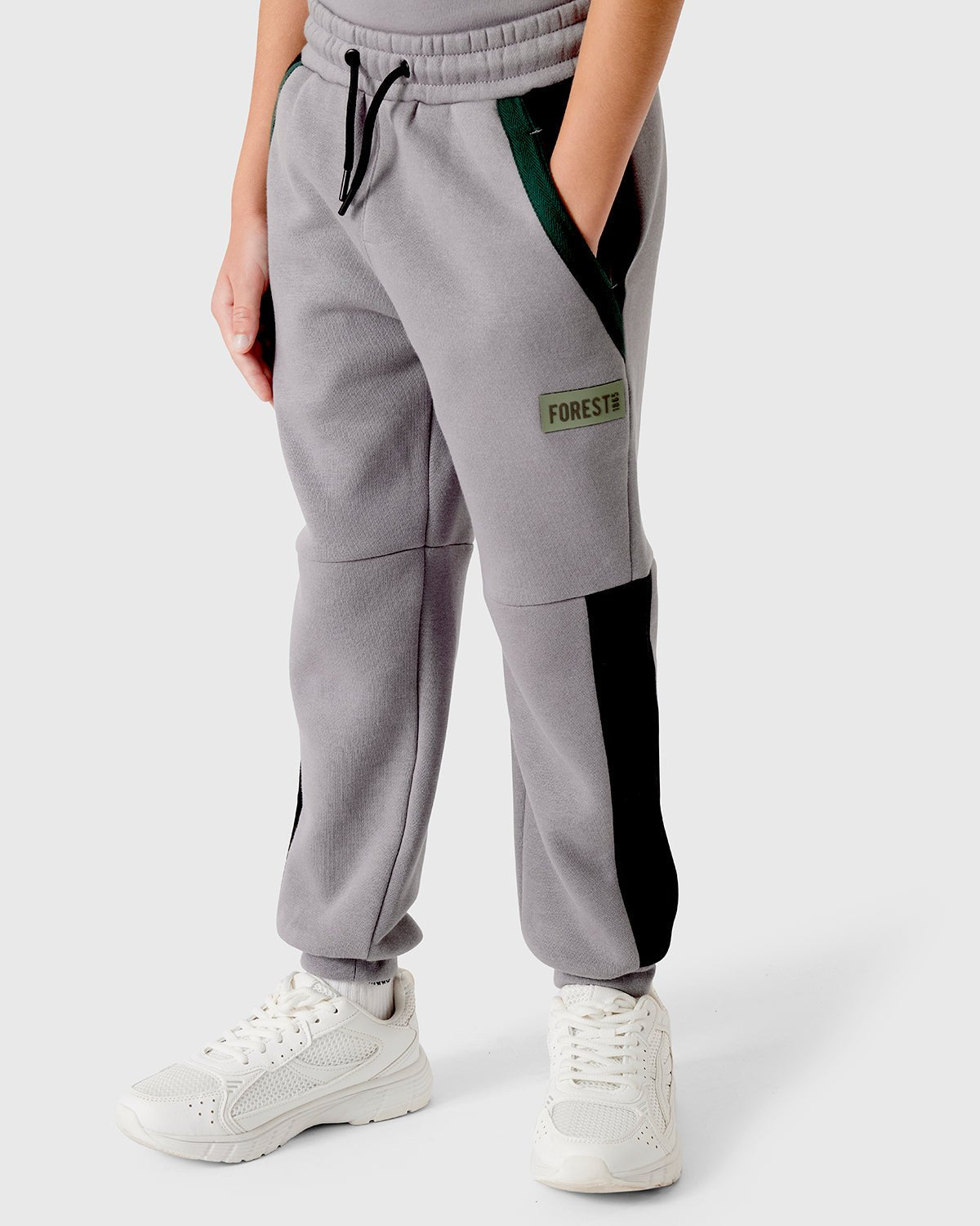 NFFC Junior Grey Panelled Joggers - Nottingham Forest FC