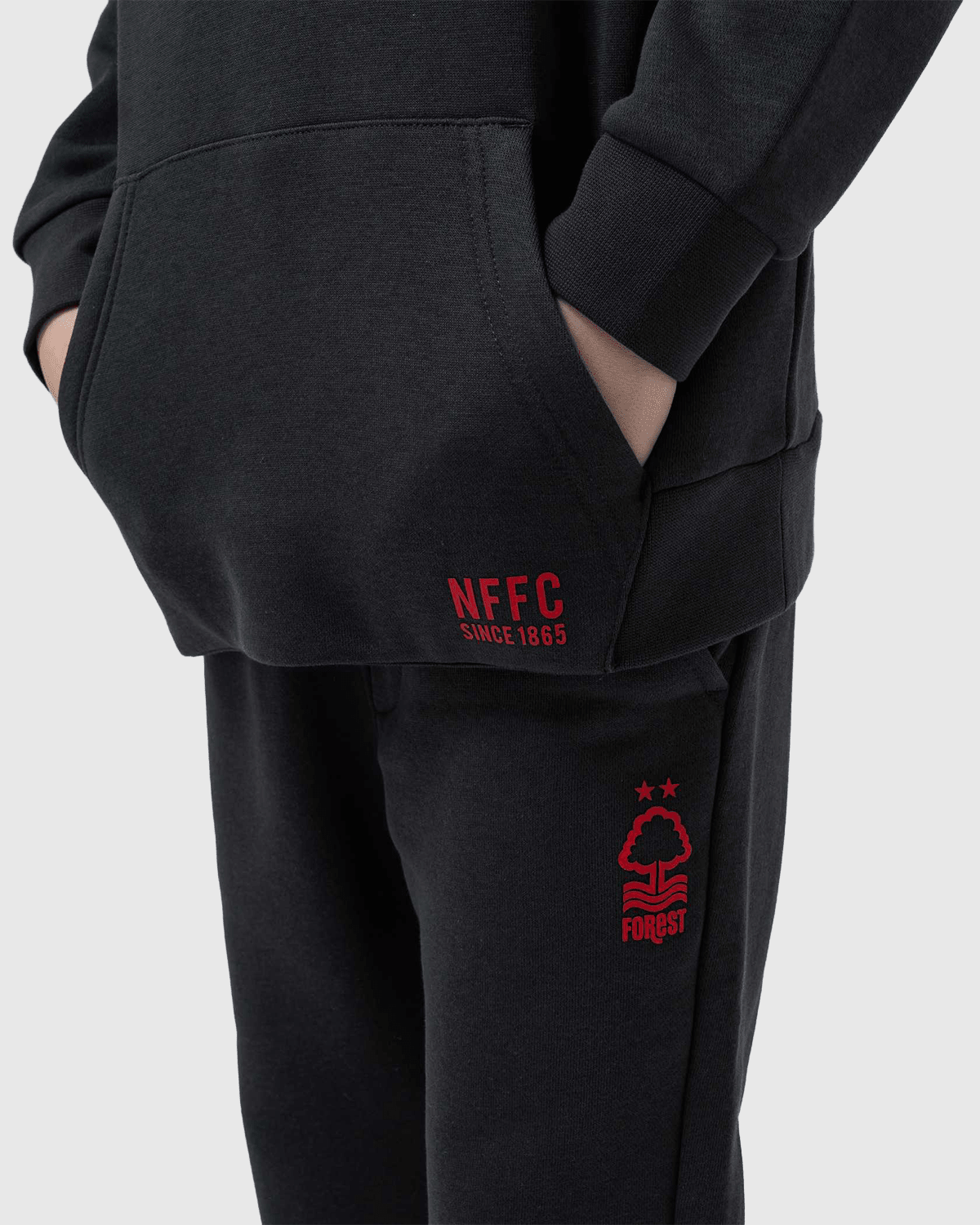 NFFC Junior Honeycomb Charcoal Hoodie - Nottingham Forest FC