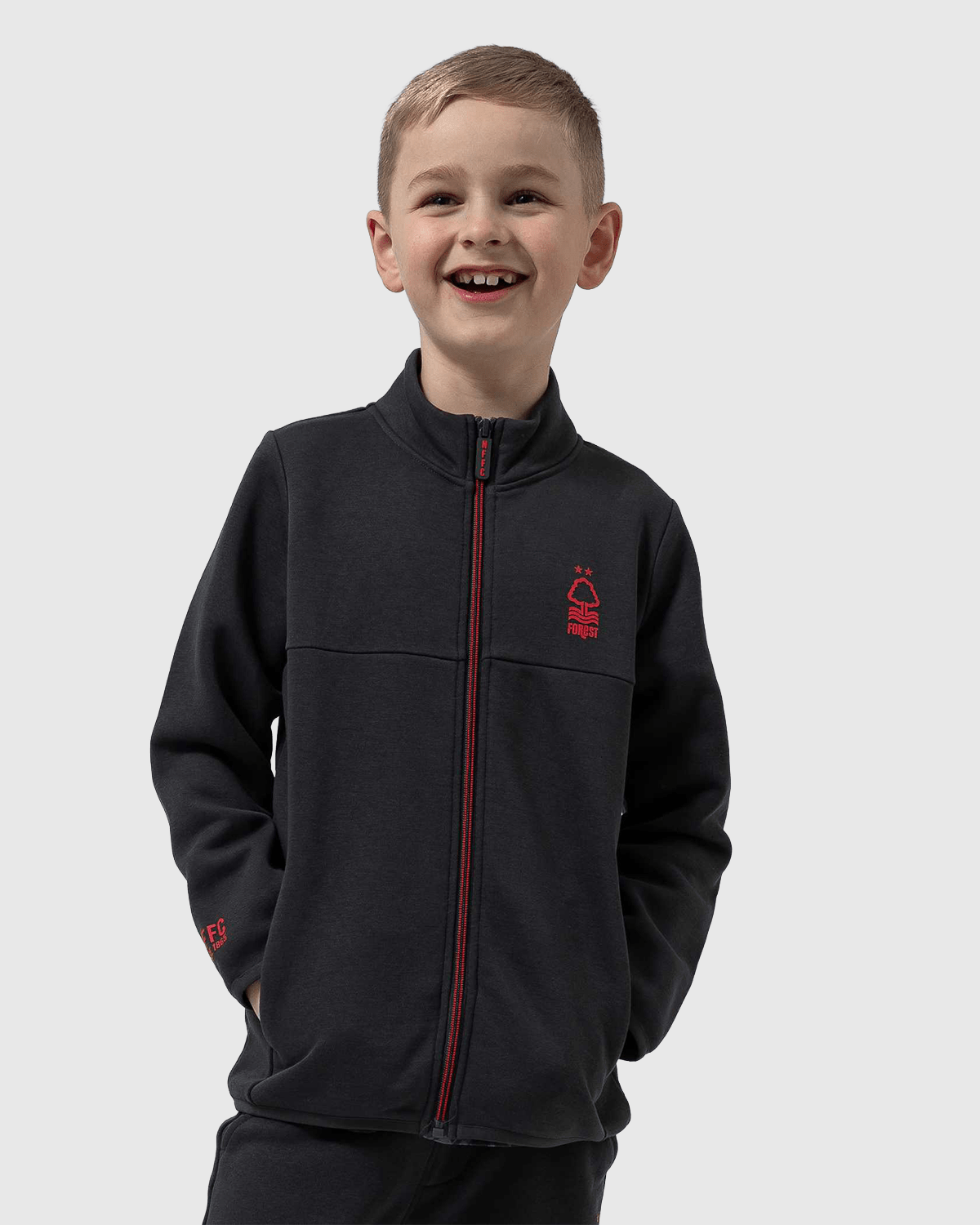 NFFC Junior Honeycomb Charcoal Track Top - Nottingham Forest FC