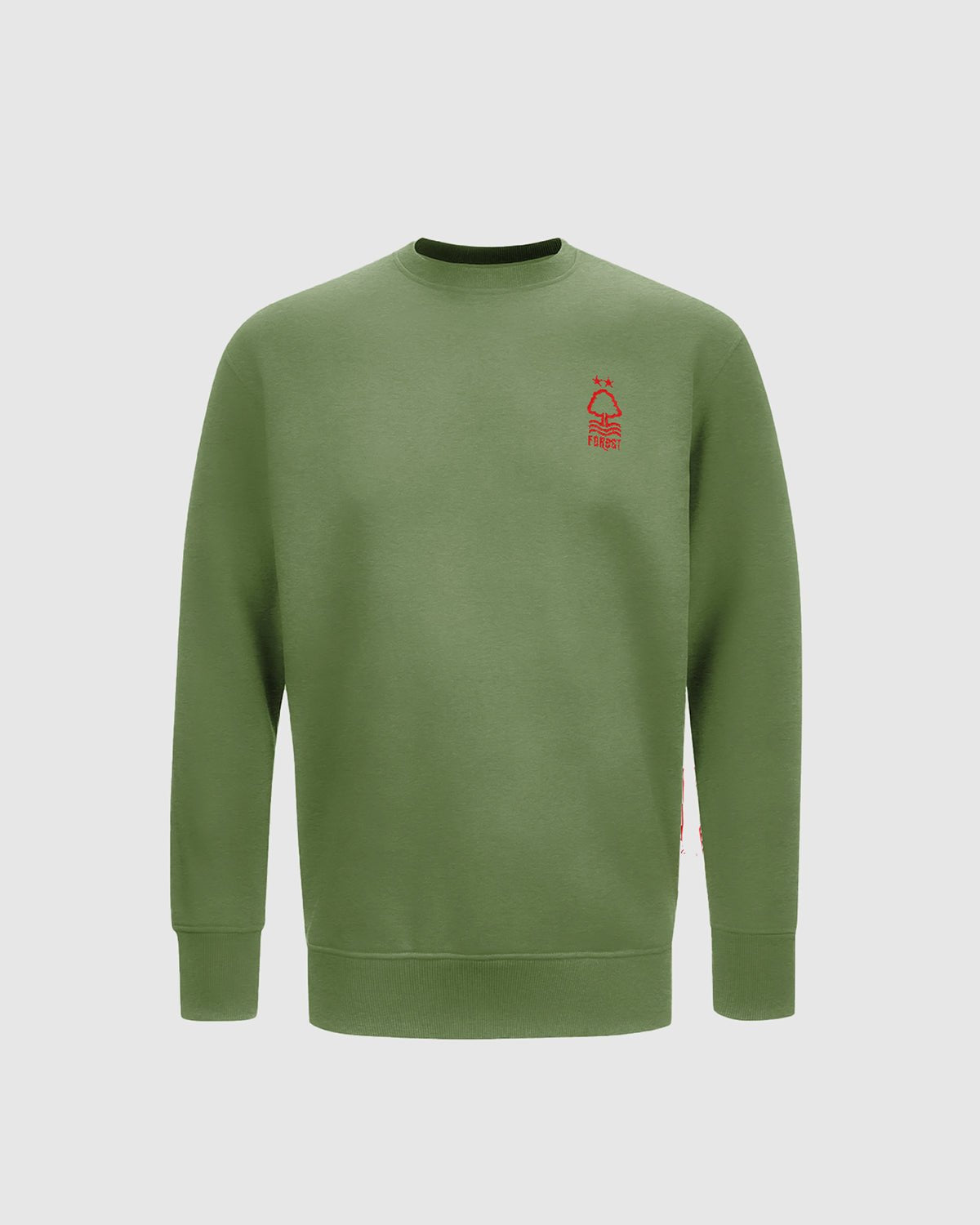 NFFC Junior Khaki Essential Crest Crew Neck Sweatshirt - Nottingham Forest FC