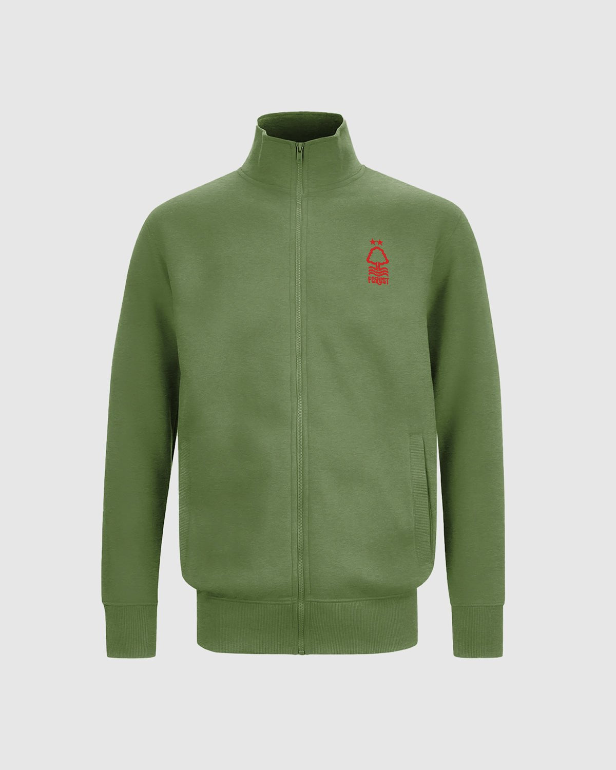 NFFC Junior Khaki Essential Crest Full Zip Track Top - Nottingham Forest FC