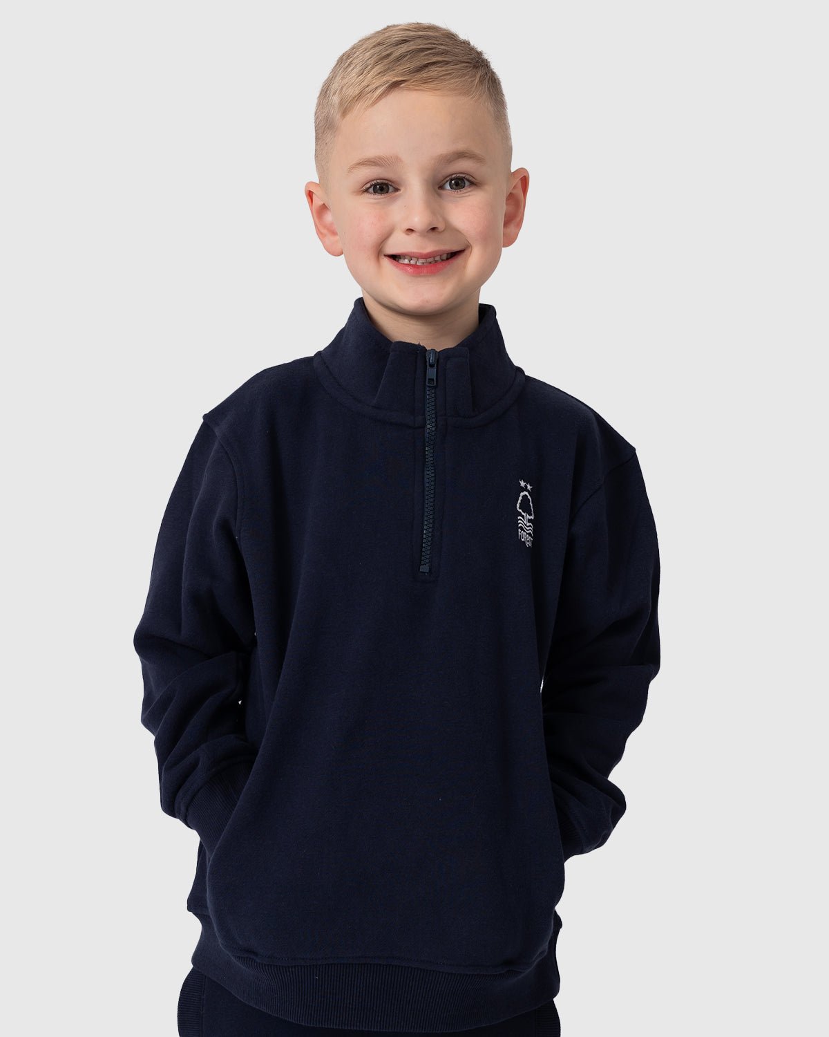 NFFC Junior Navy Essential 1/4 Zip Top - Nottingham Forest FC