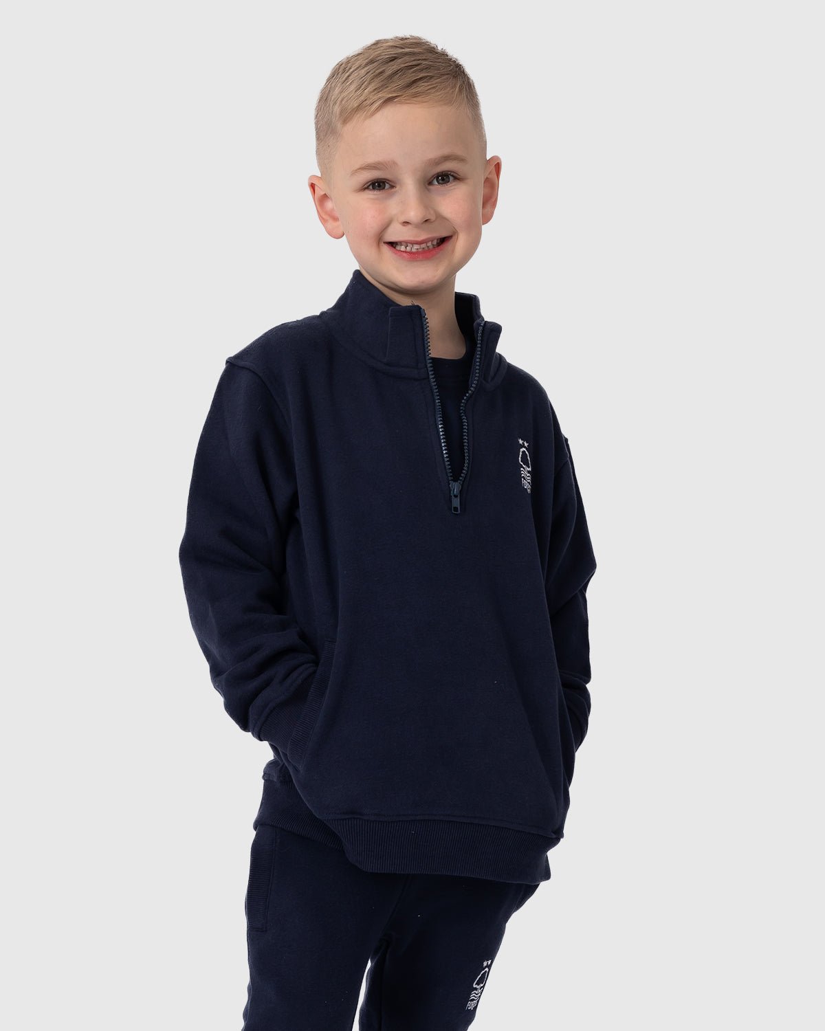 NFFC Junior Navy Essential 1/4 Zip Top - Nottingham Forest FC