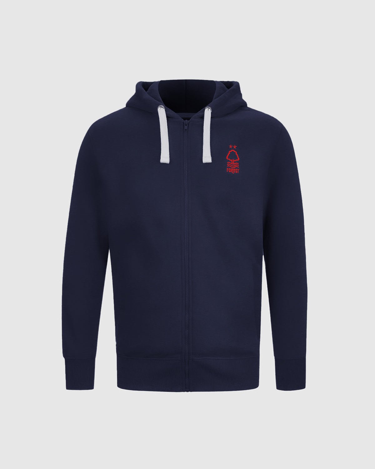 NFFC Junior Navy Essential Crest Full Zip Hoodie - Nottingham Forest FC