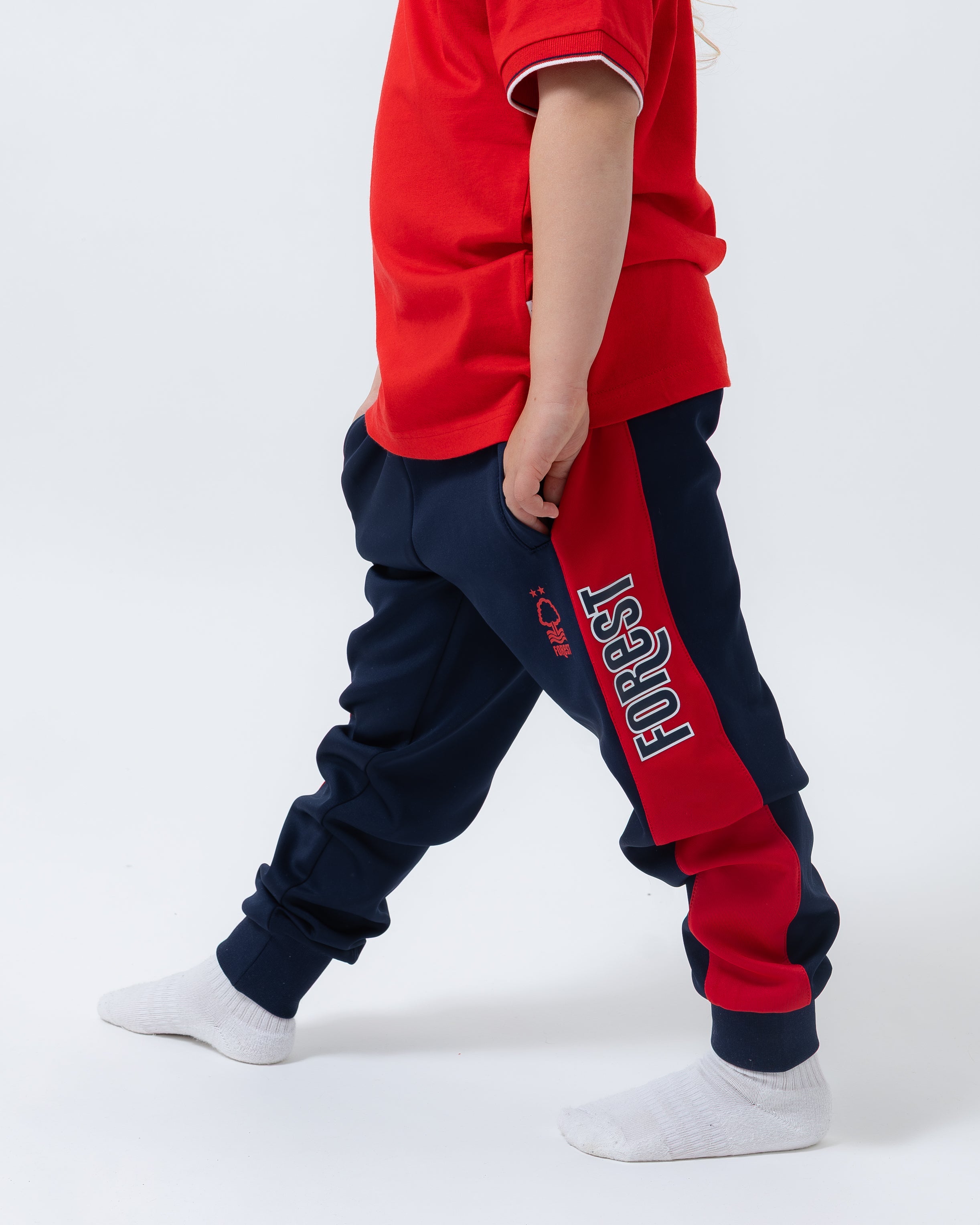 NFFC Junior Navy Panelled Tracksuit Bottoms - Nottingham Forest FC