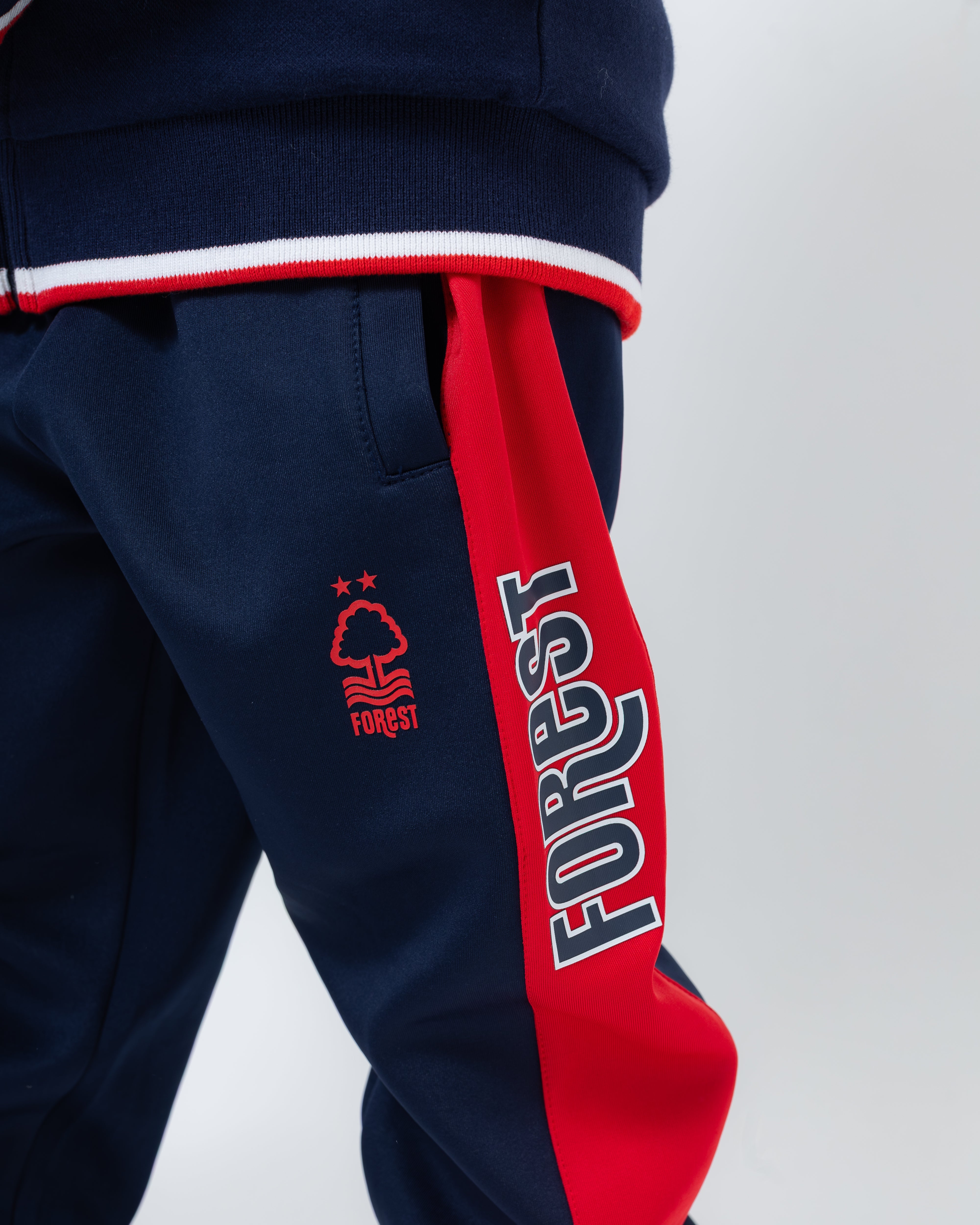 NFFC Junior Navy Panelled Tracksuit Bottoms - Nottingham Forest FC