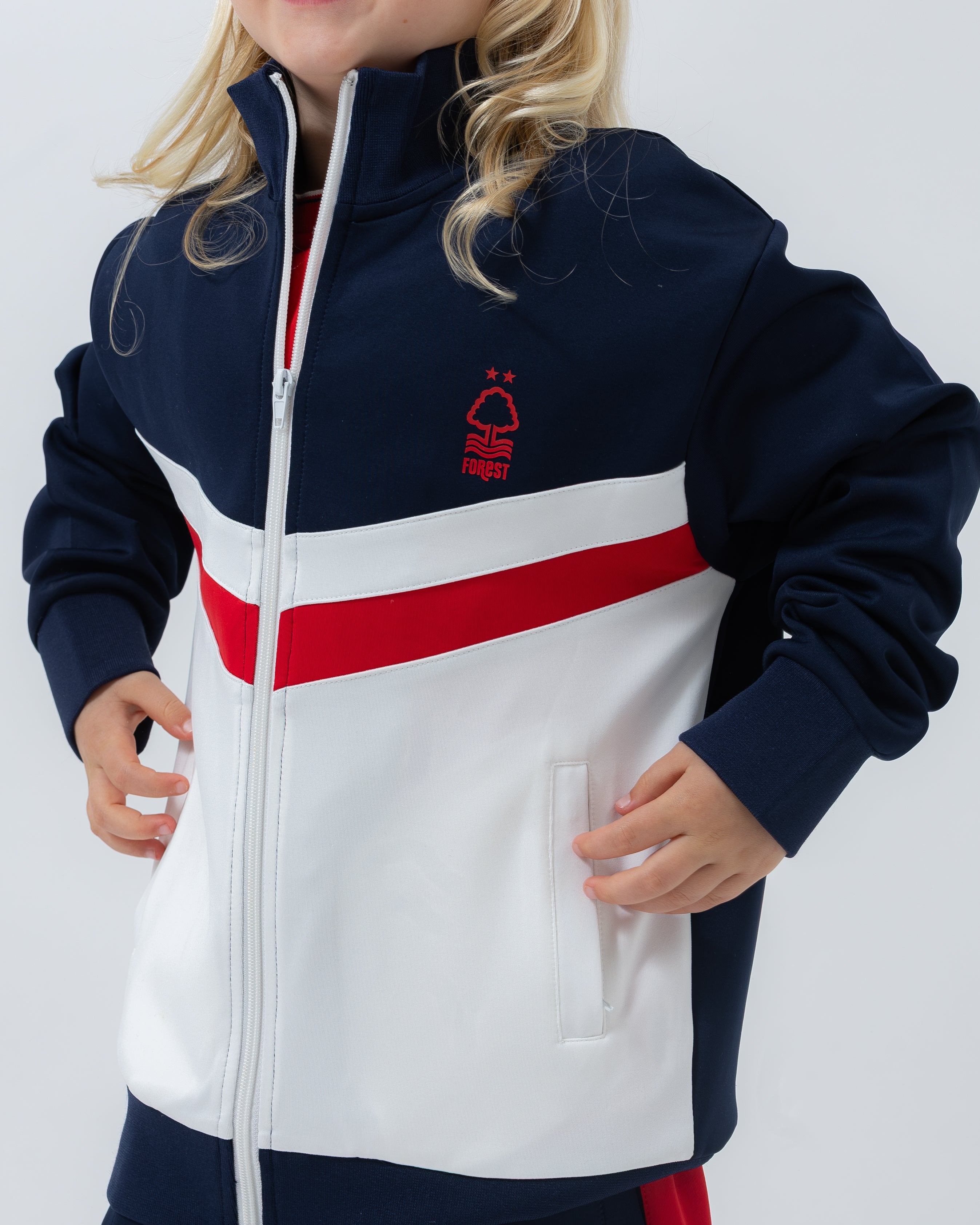 NFFC Junior Navy Panelled Tracksuit Jacket - Nottingham Forest FC