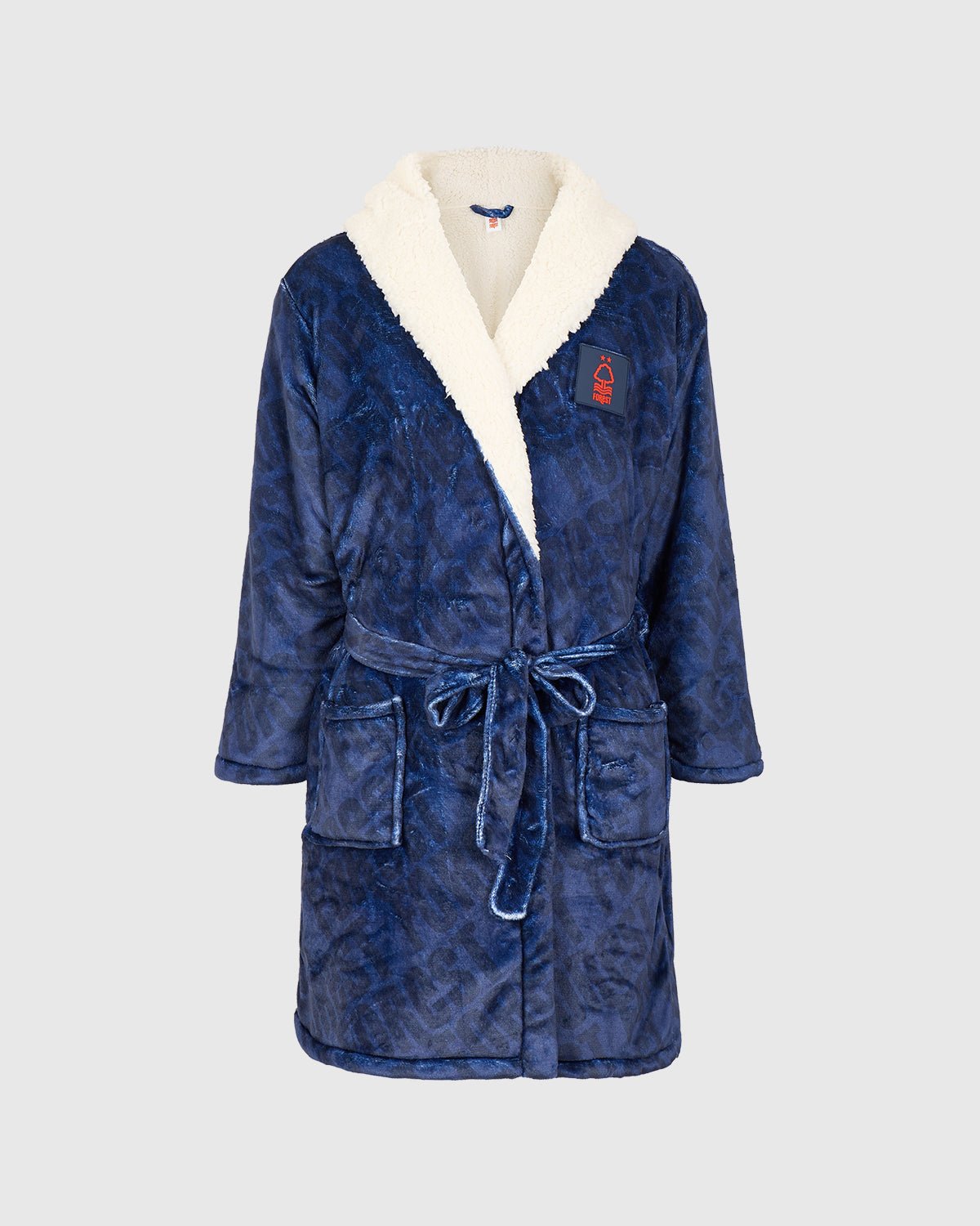 NFFC Junior Navy Repeat Print Dressing Gown - Nottingham Forest FC